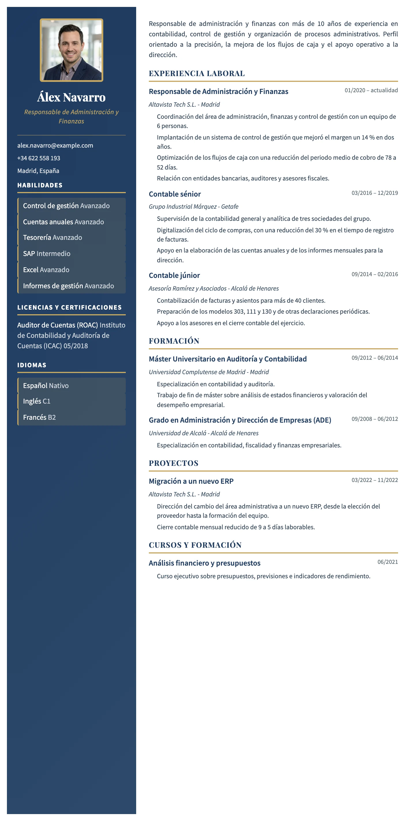 Plantilla de CV Oporto