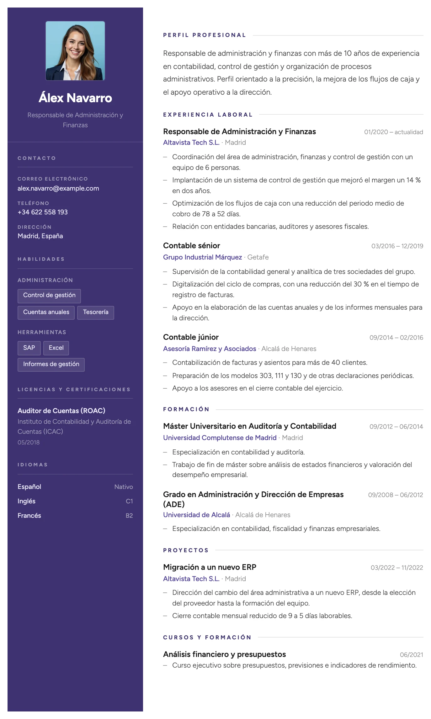 Plantilla de CV Venecia