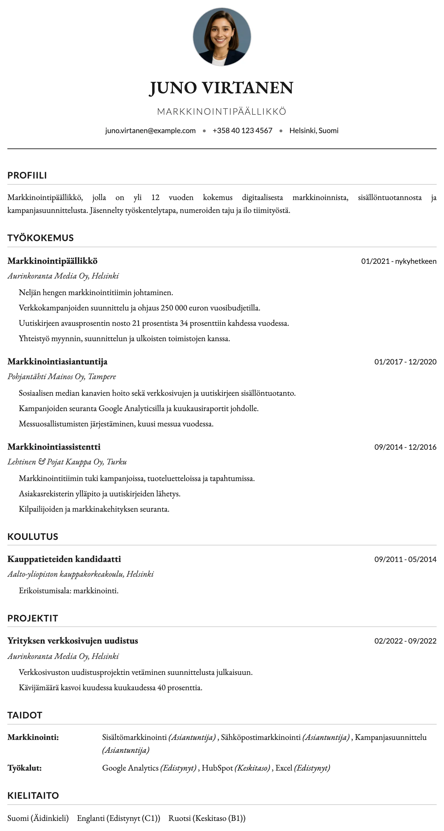 Oxford CV template