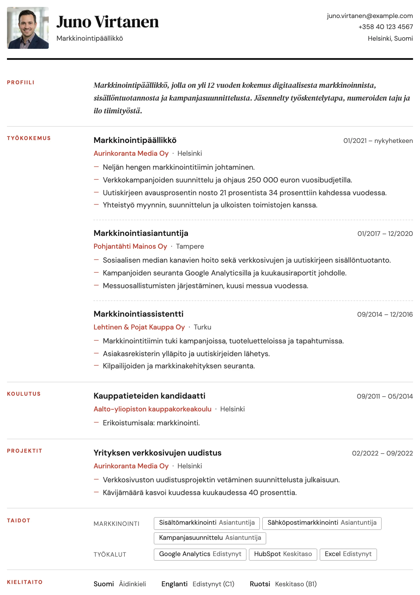Madrid CV template