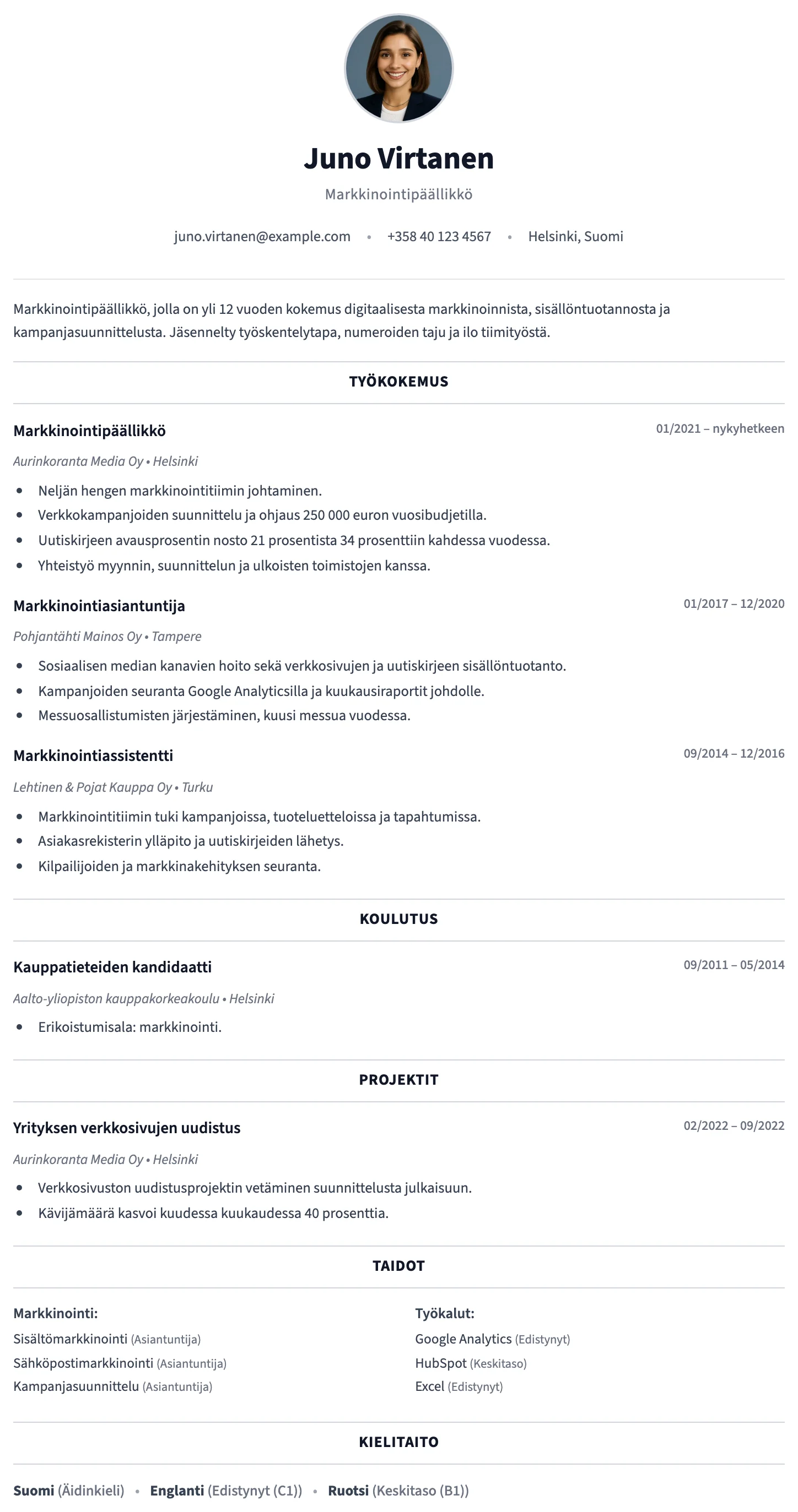 Verona CV template