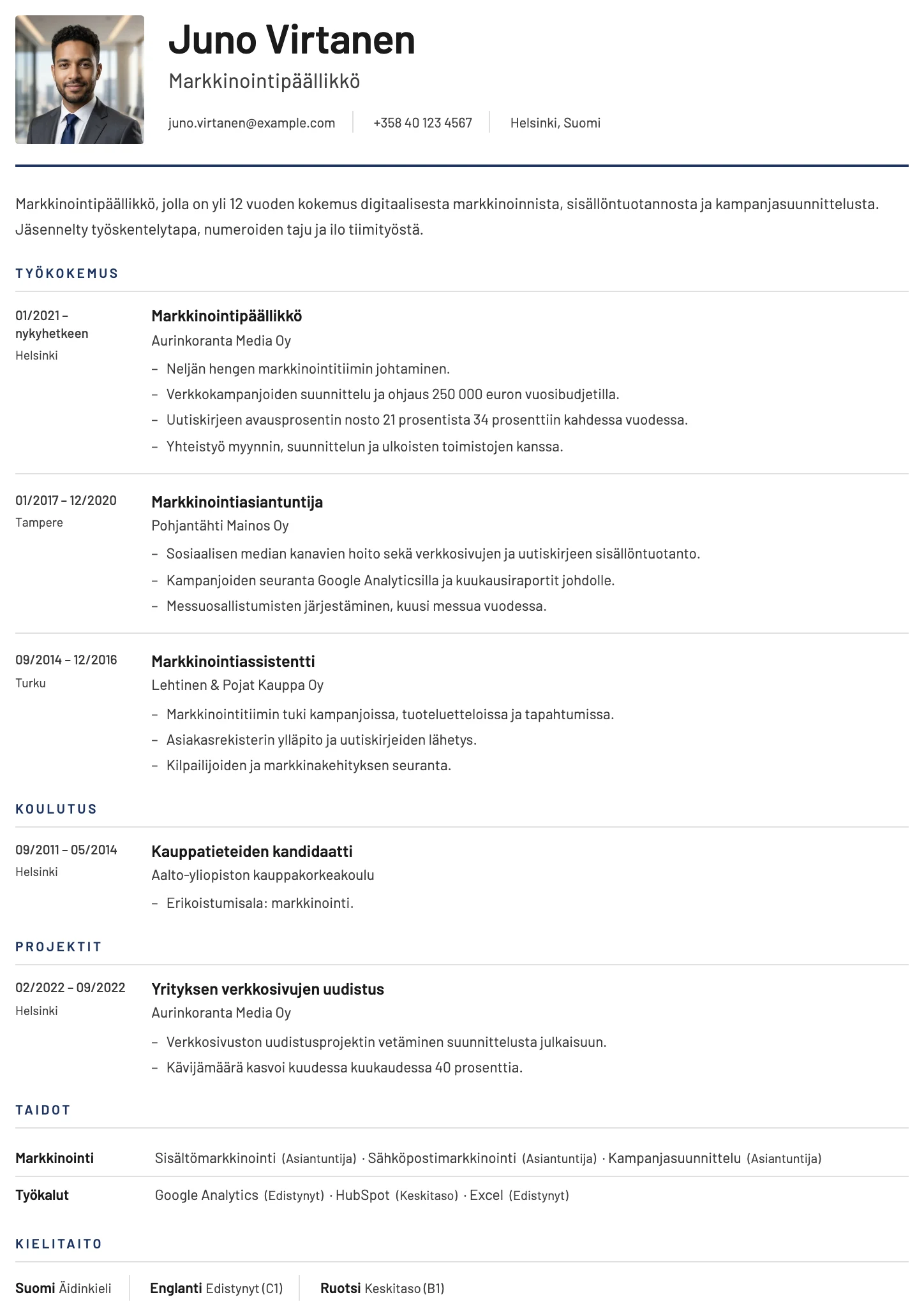 York CV template