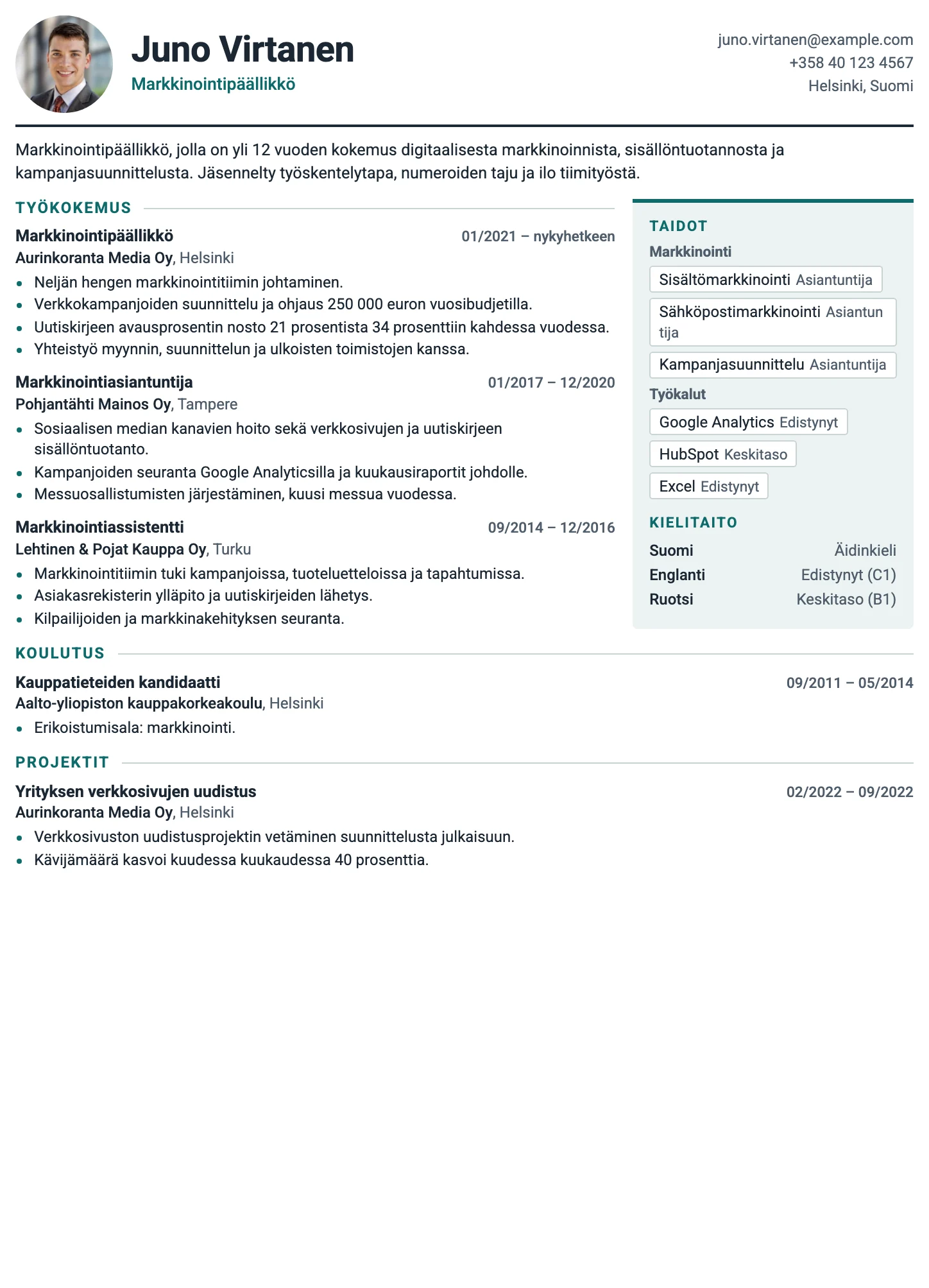 Zürich CV template