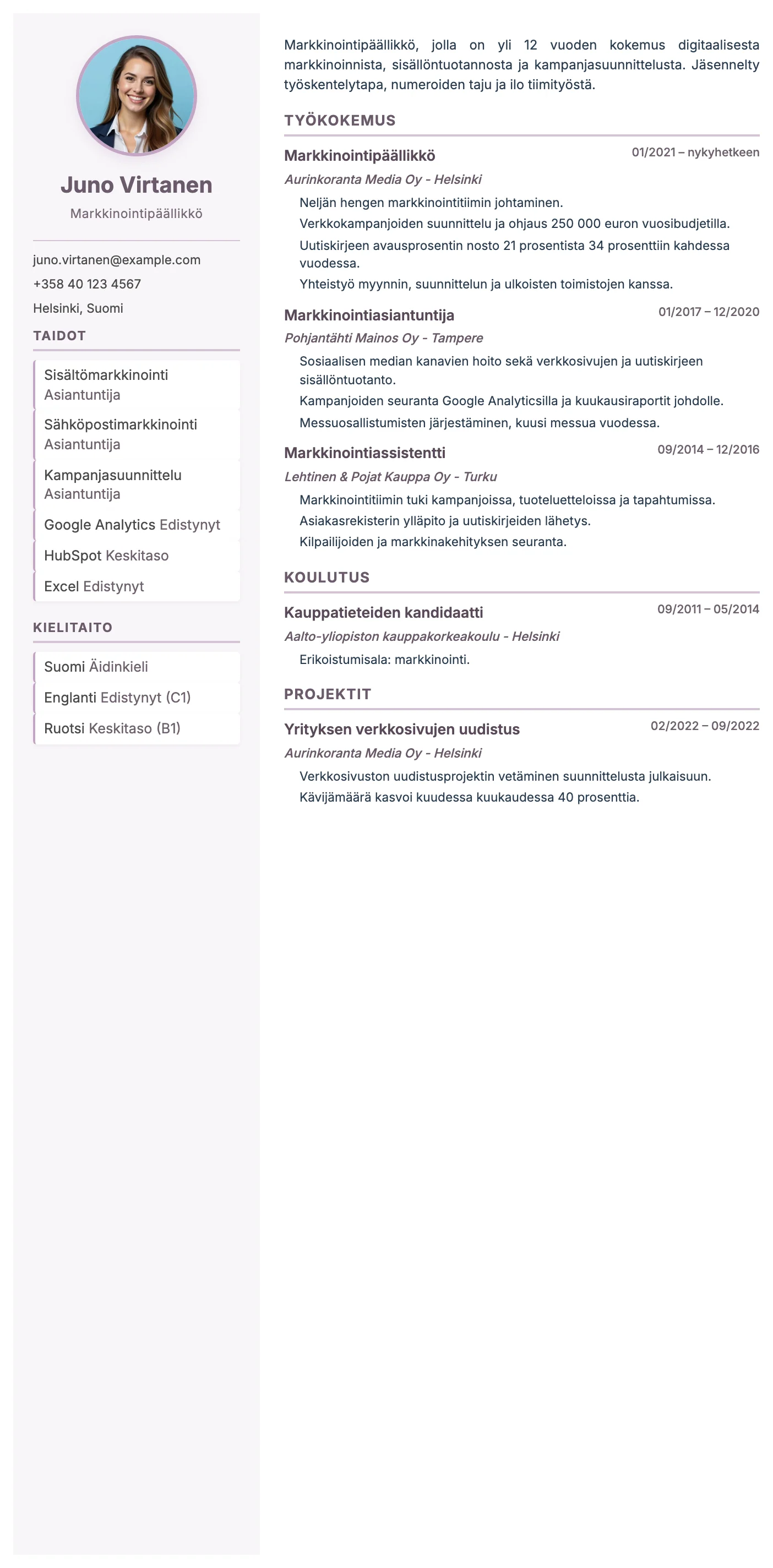 Parma CV template