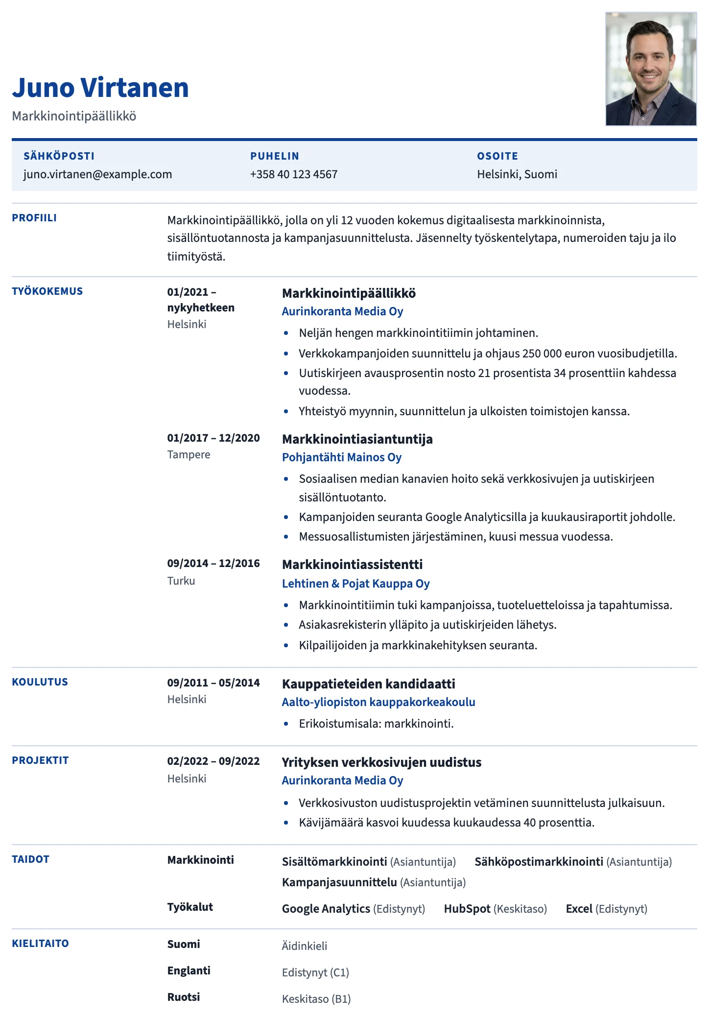 Bryssel CV template