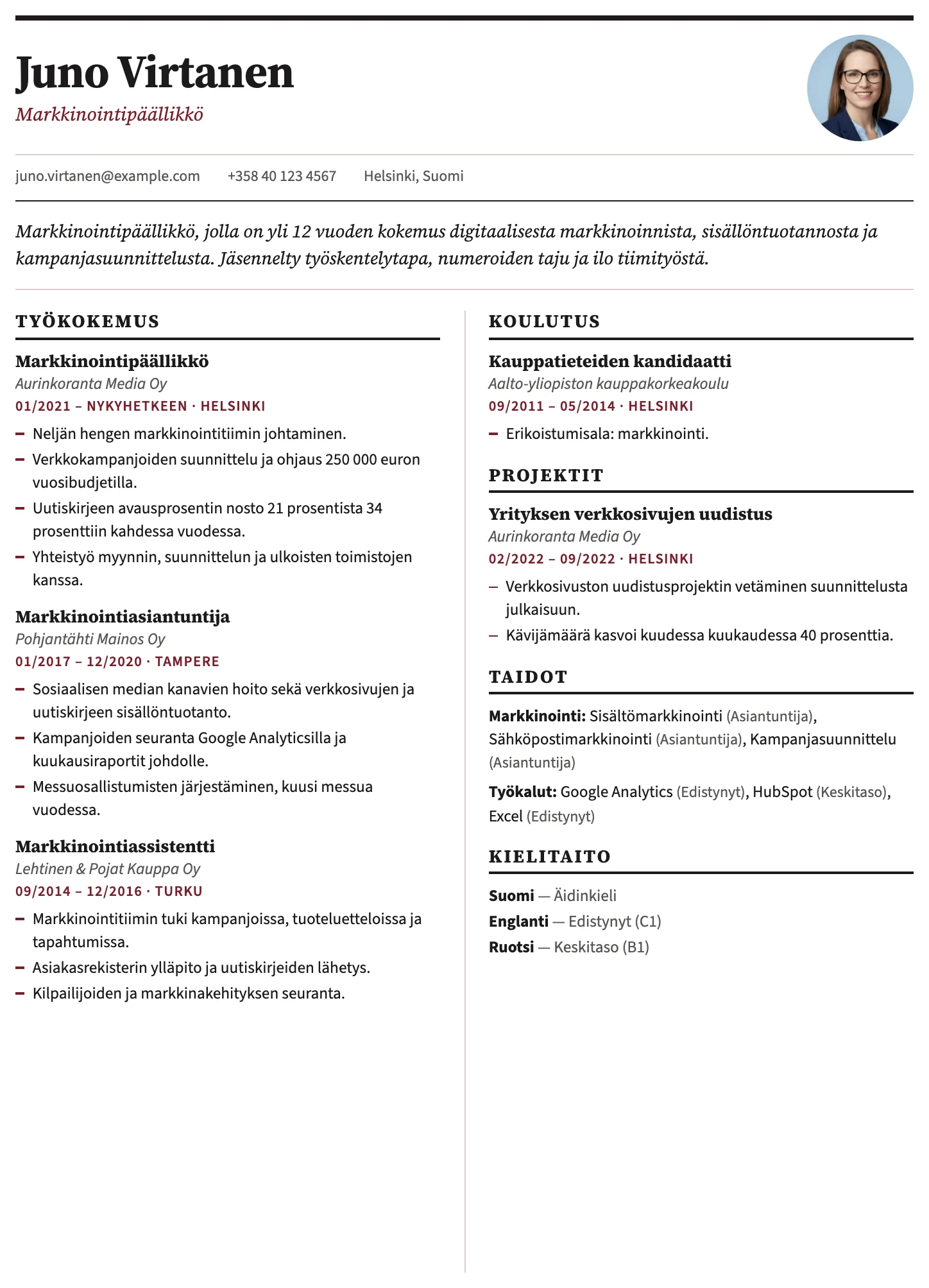 Amsterdam CV template