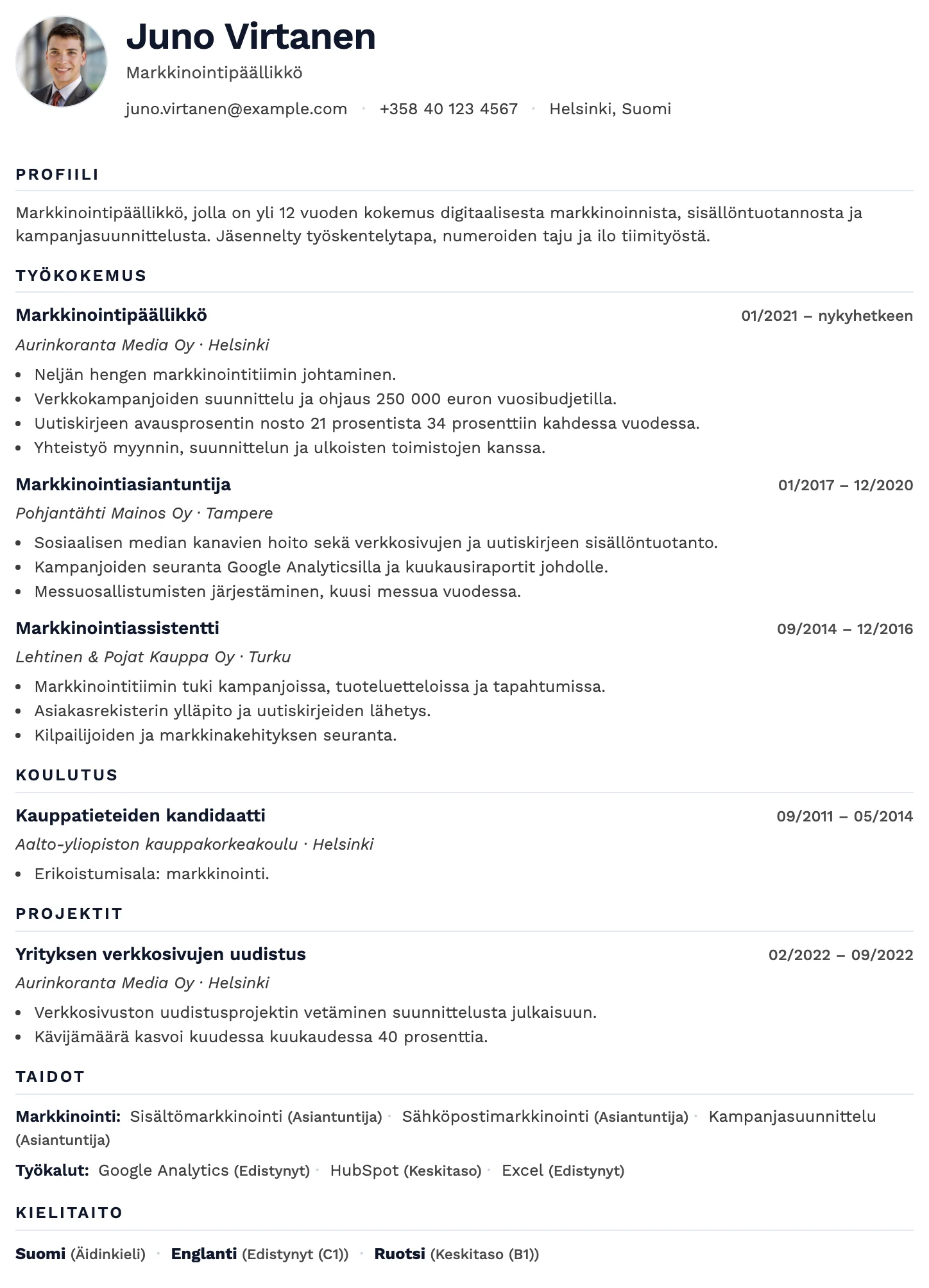 Oslo CV template