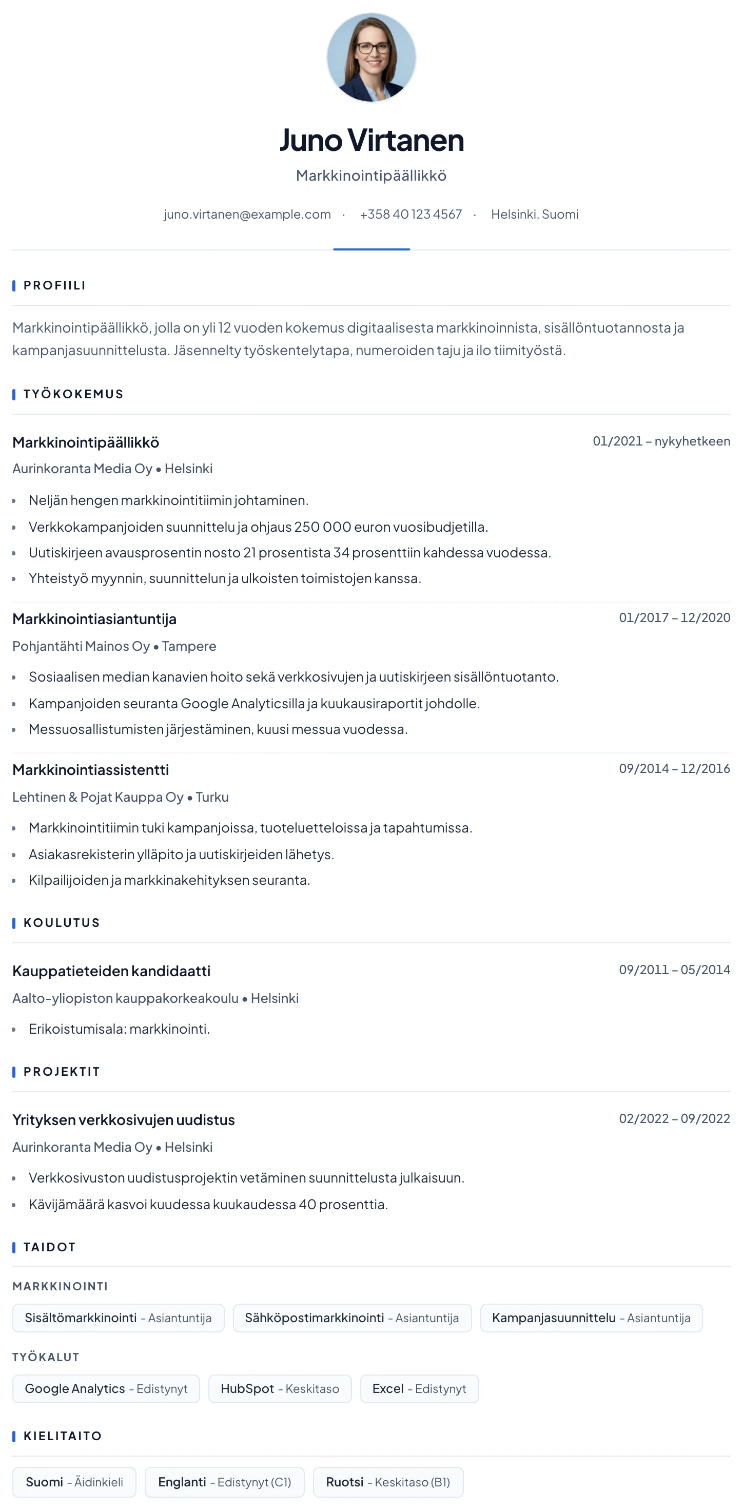 Barcelona CV template