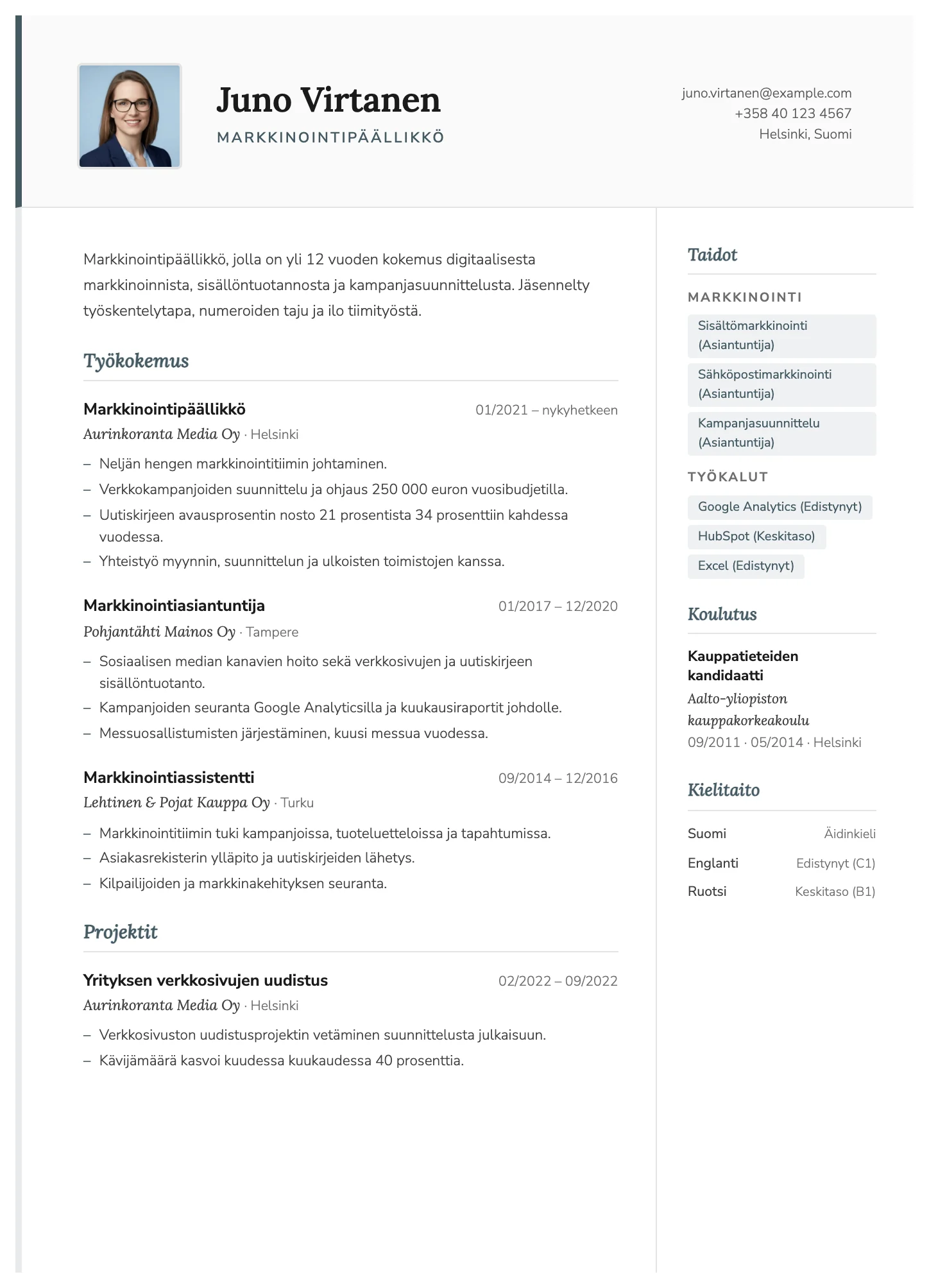 Pariisi CV template