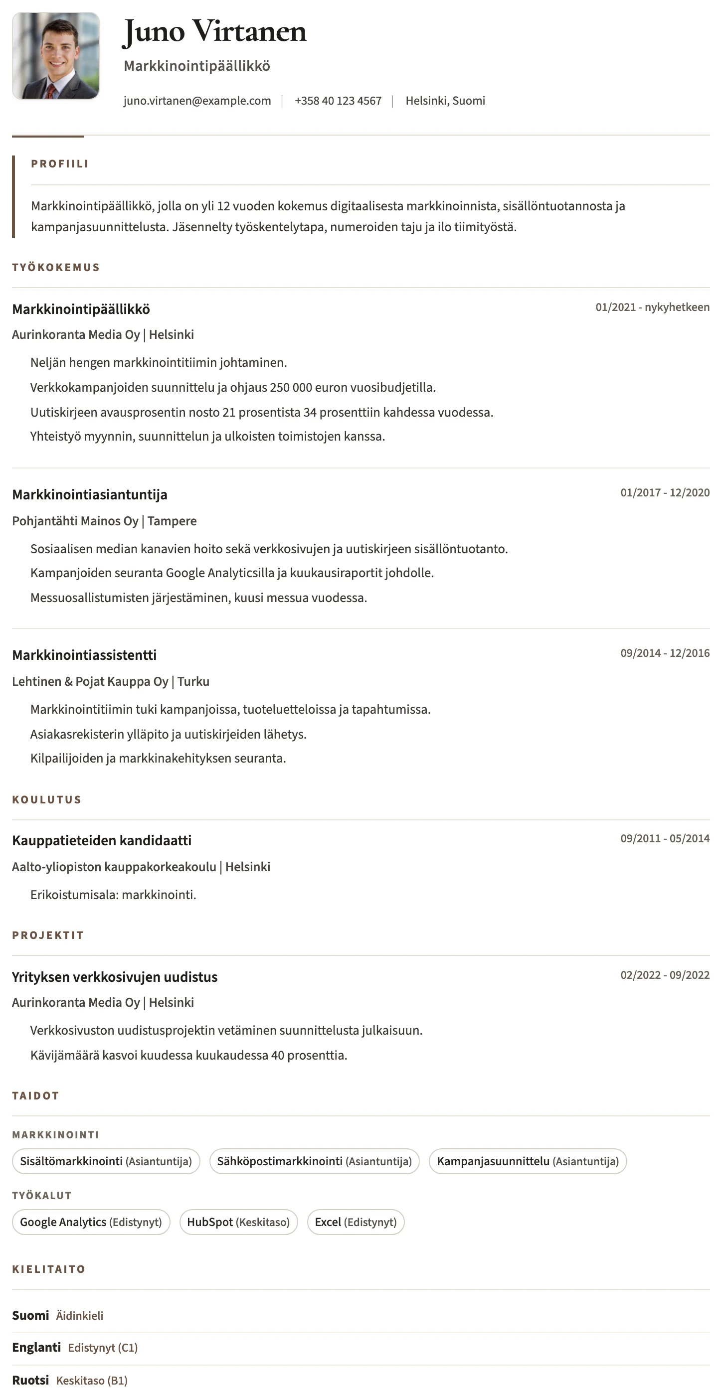 Bristol CV template