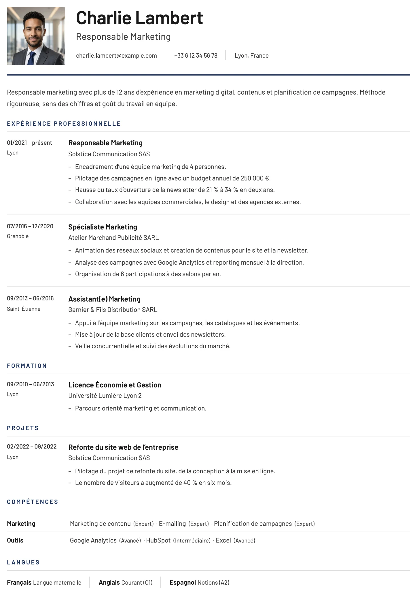 York CV template