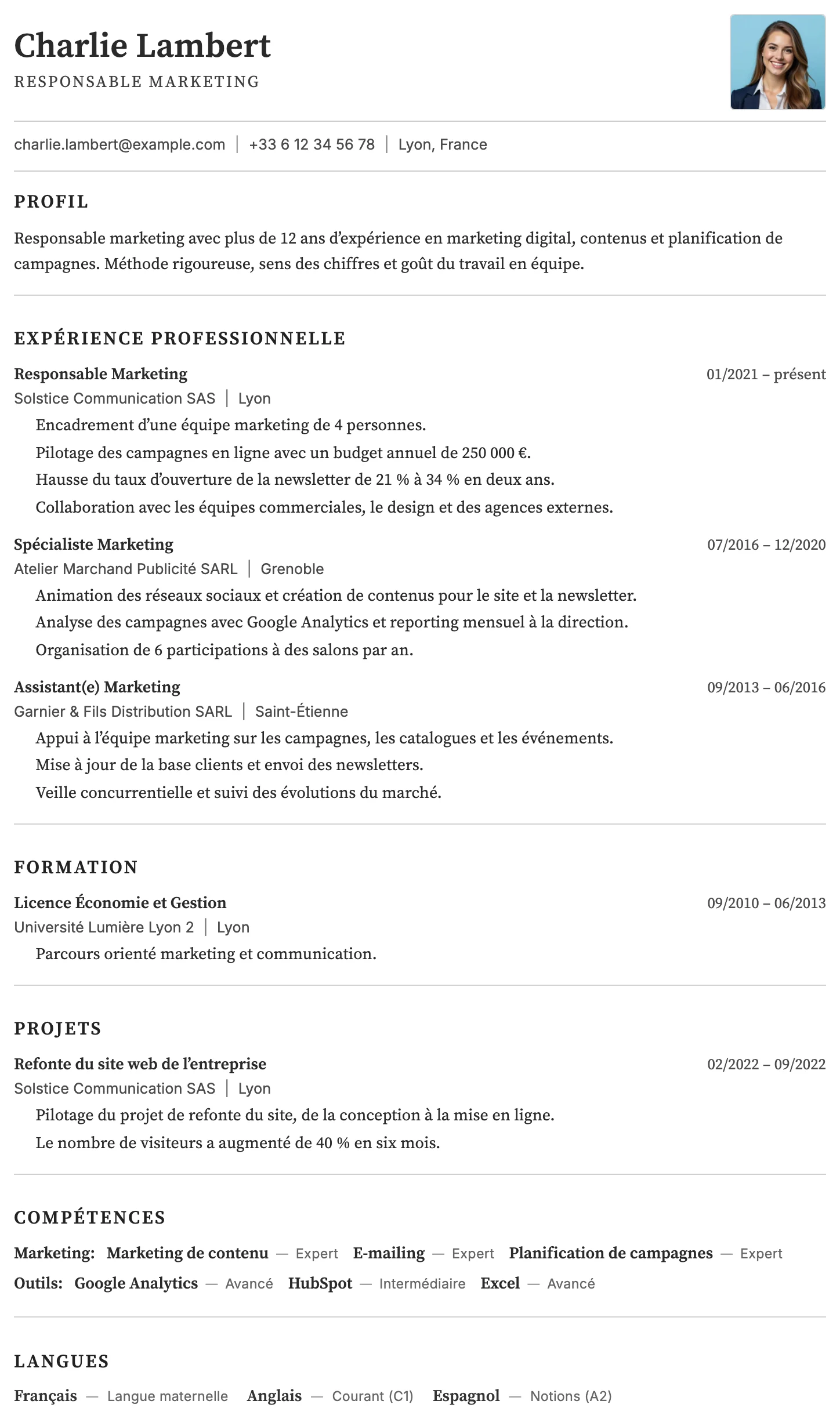 Rome CV template