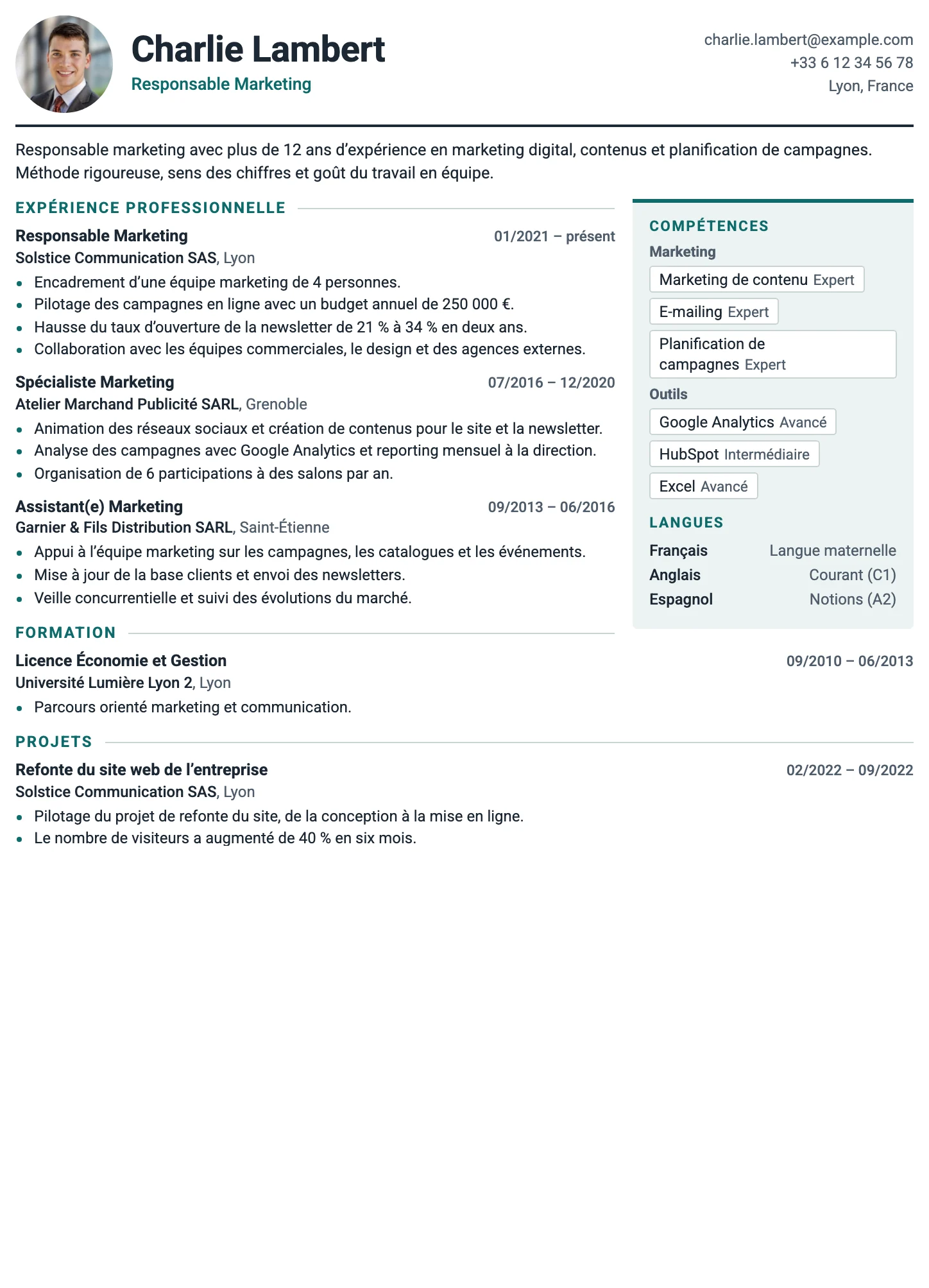 Zurich CV template