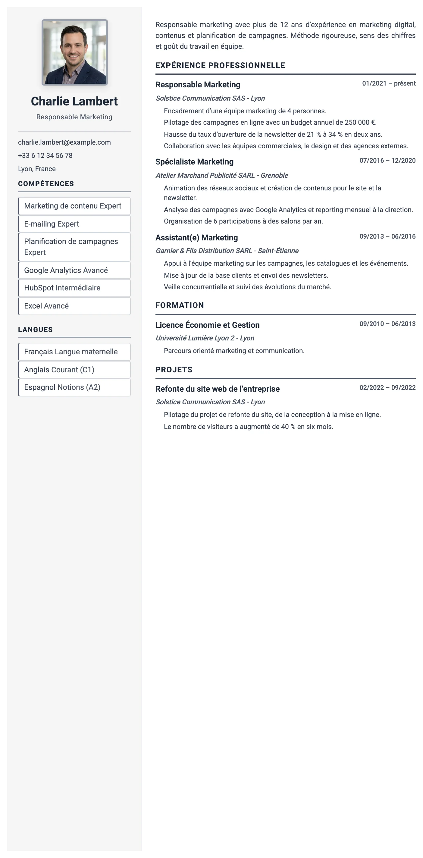 Monaco CV template