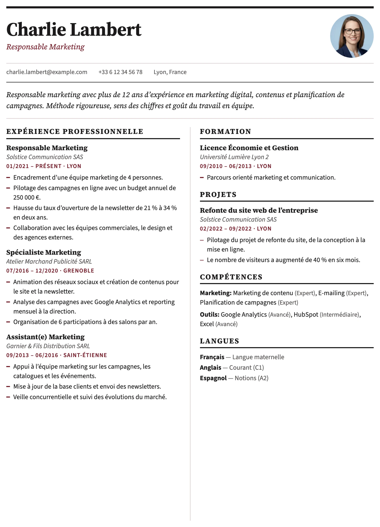 Amsterdam CV template