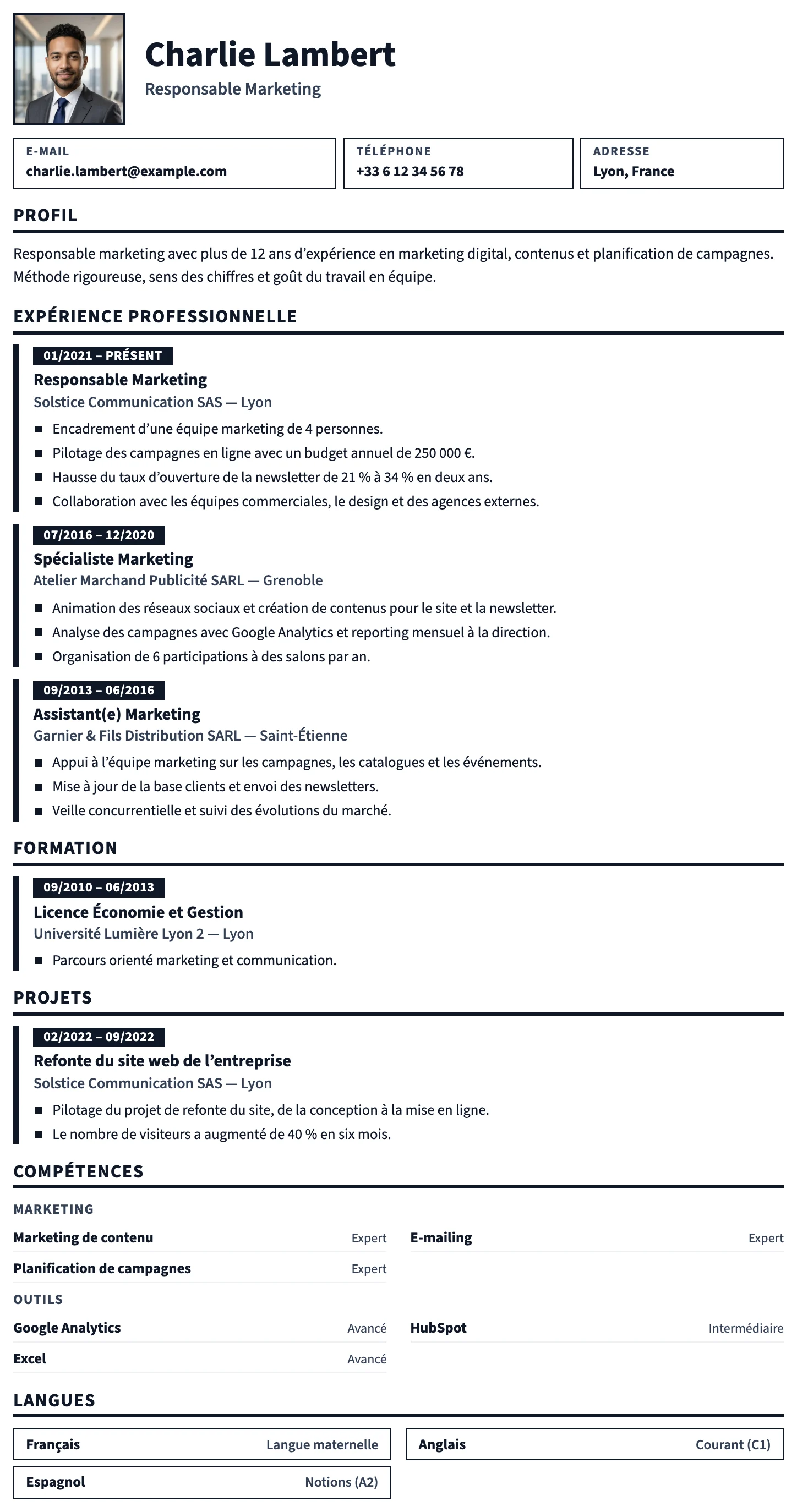 Prague CV template