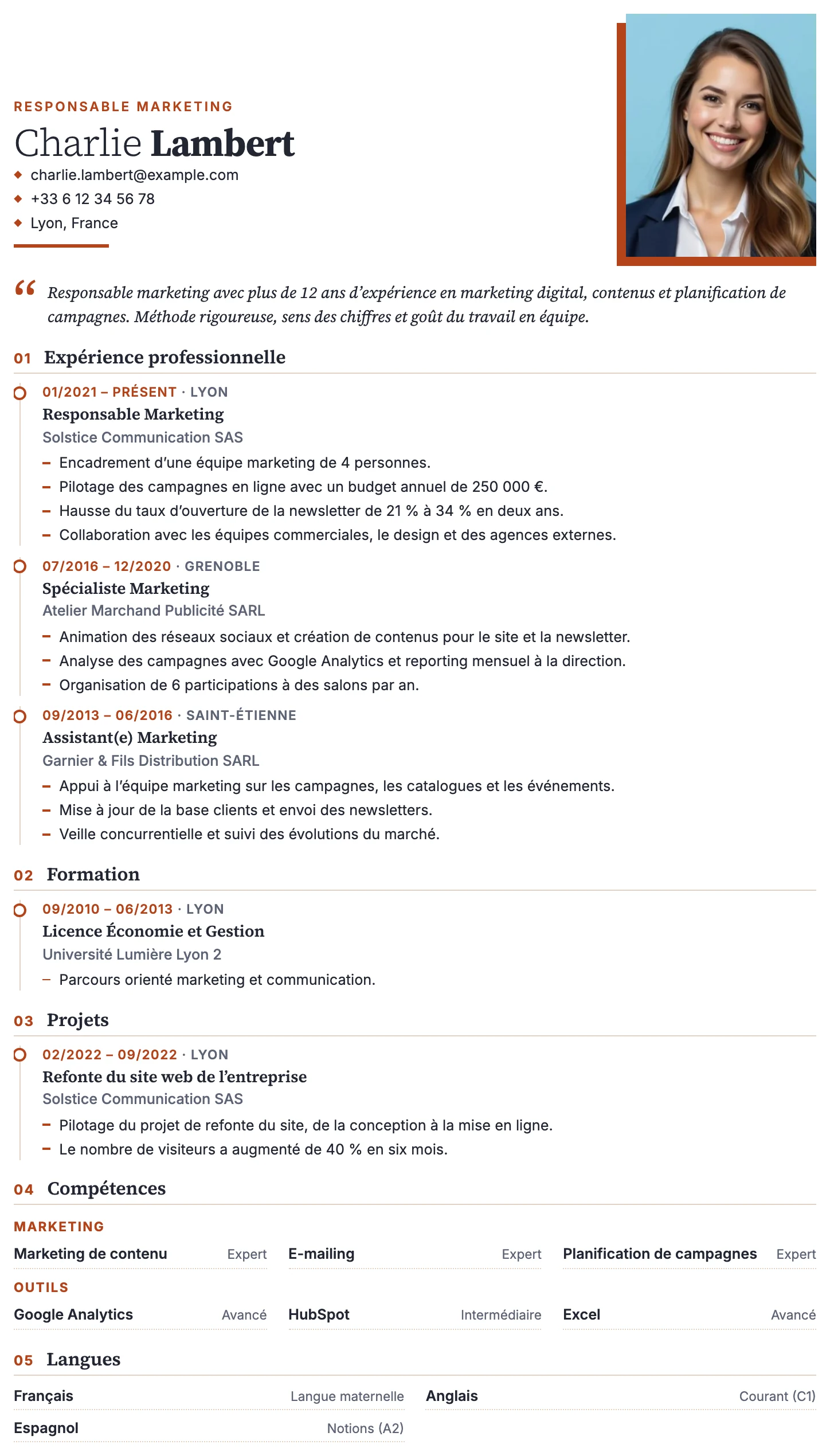 Lisbonne CV template