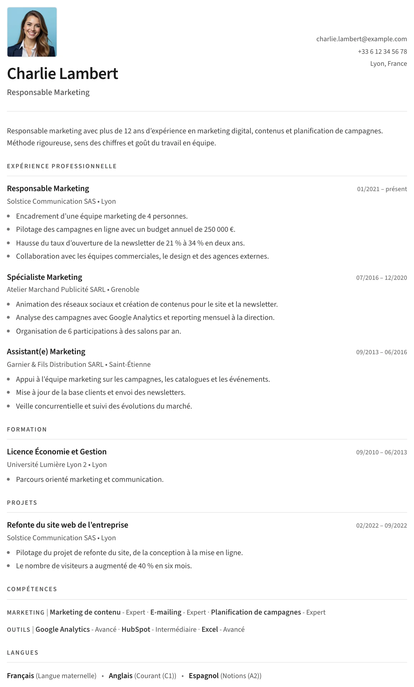 Split CV template