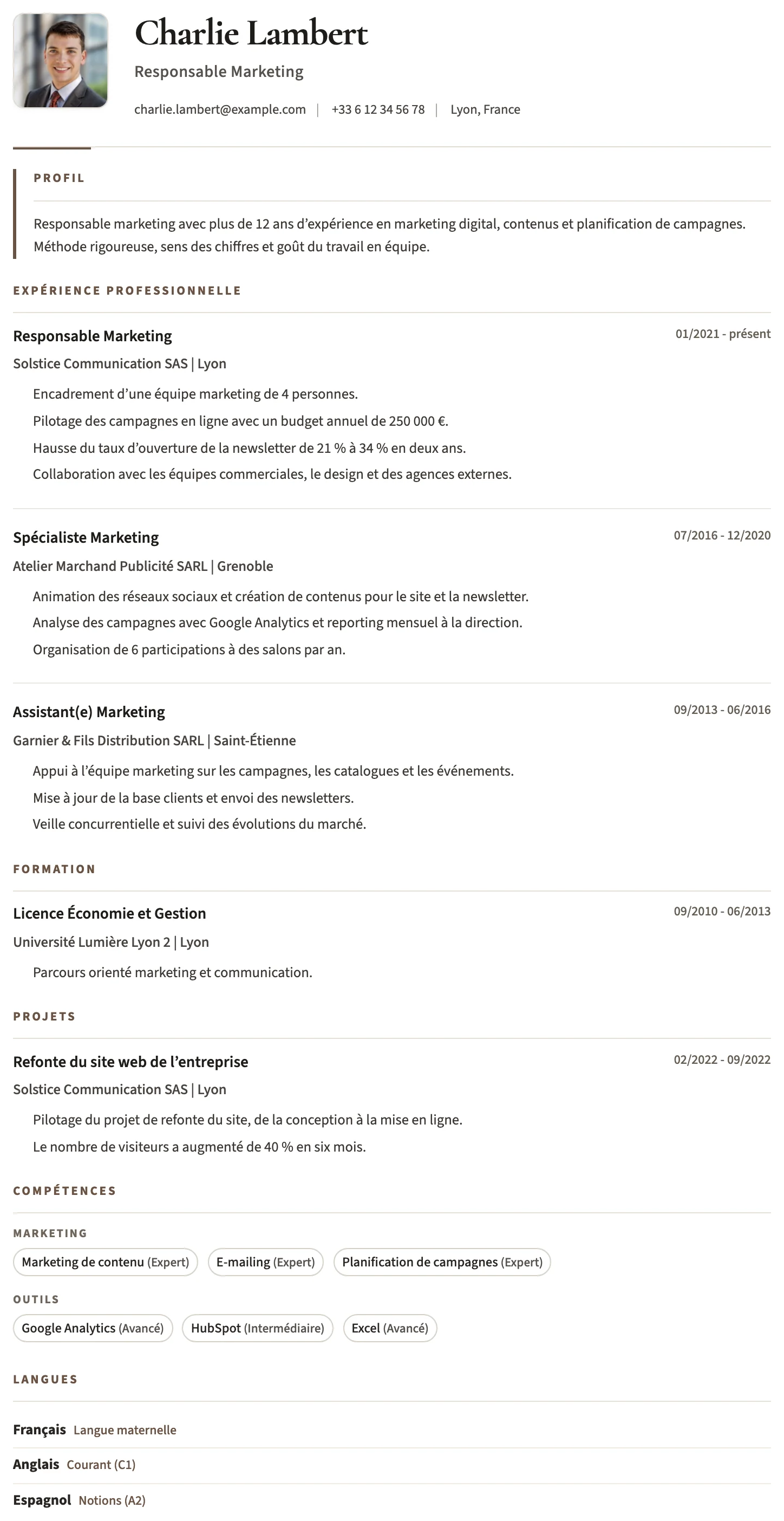 Bristol CV template