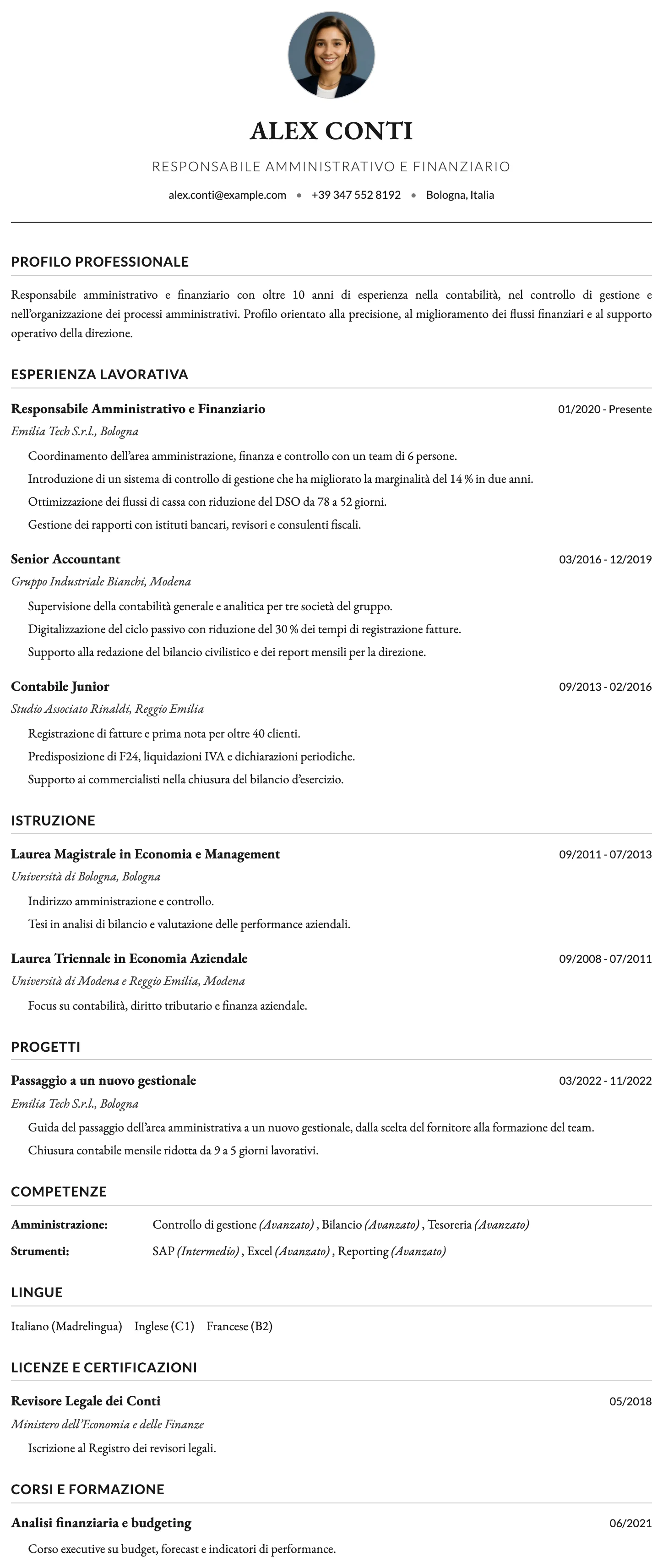 Oxford CV template