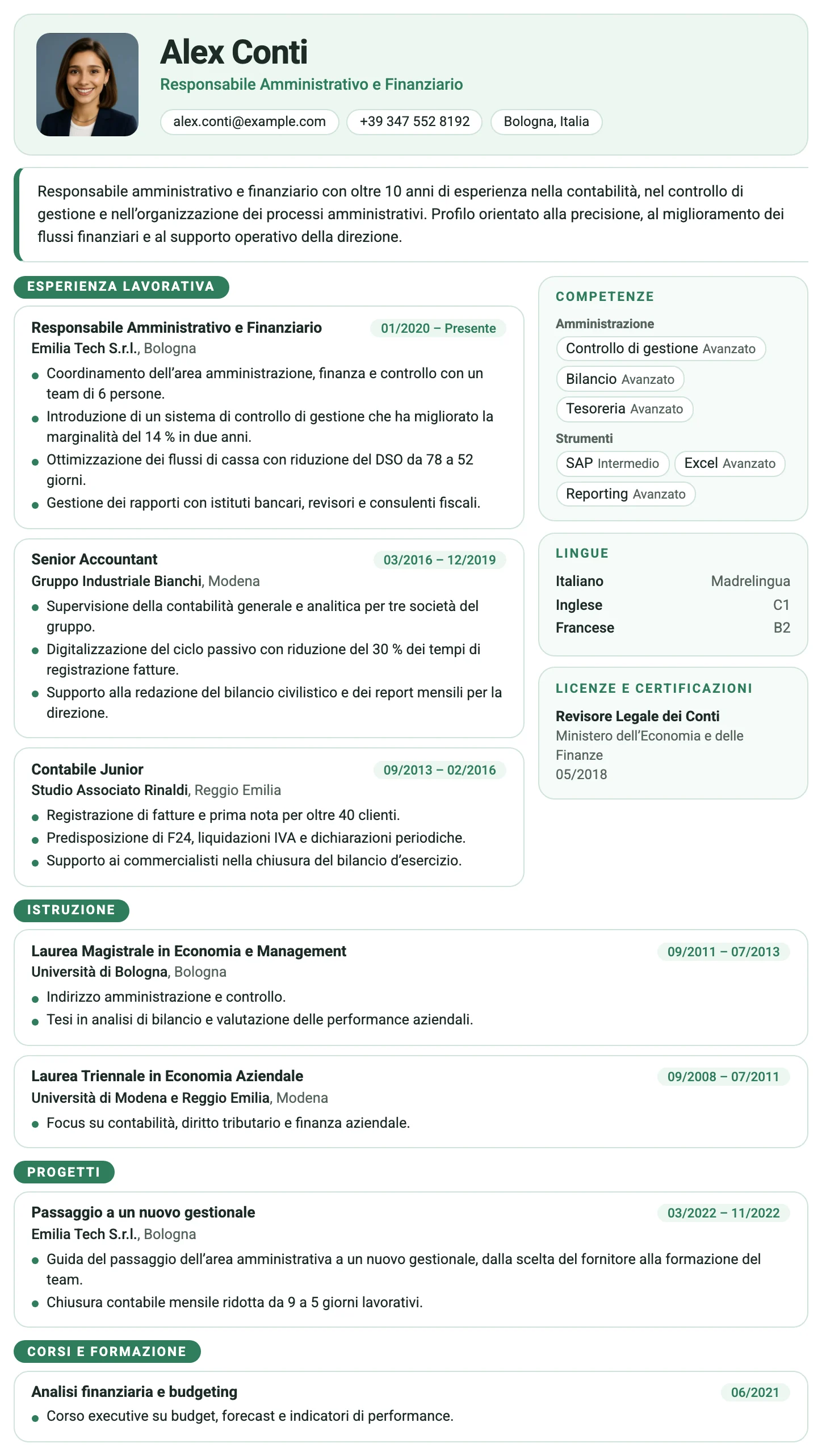 Copenaghen CV template