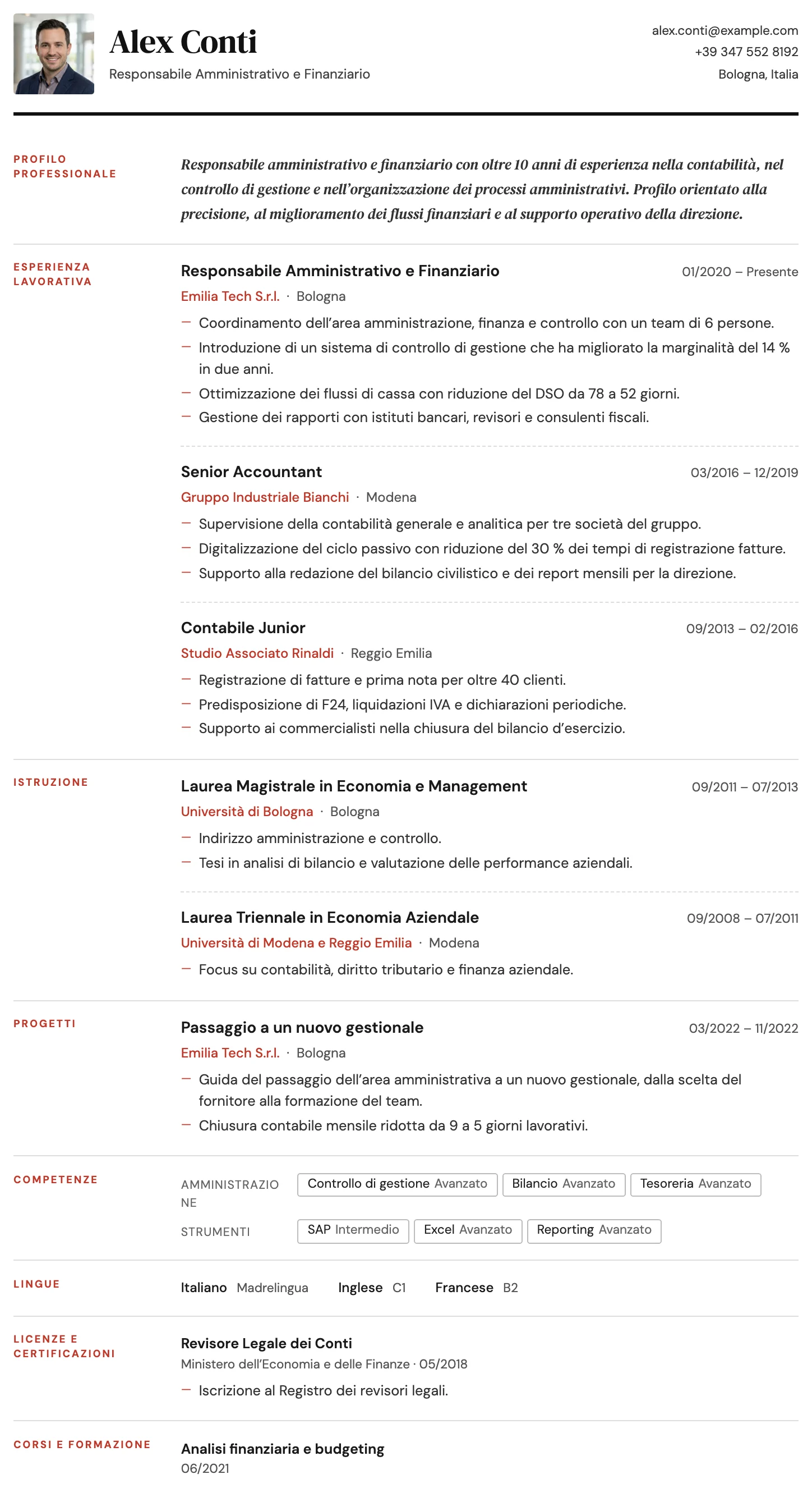 Madrid CV template