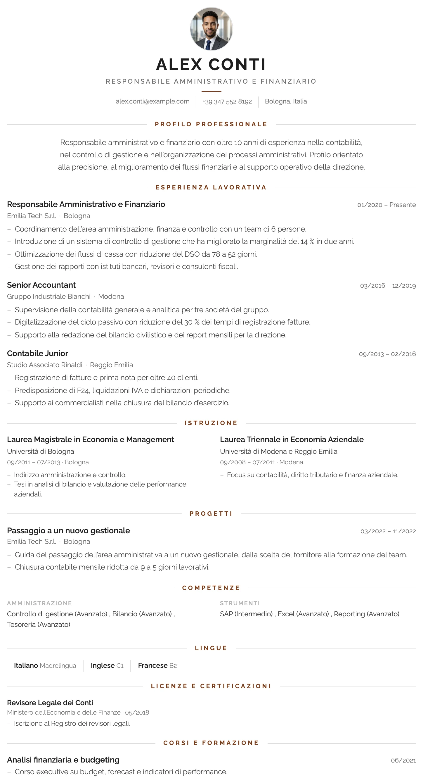 Londra CV template