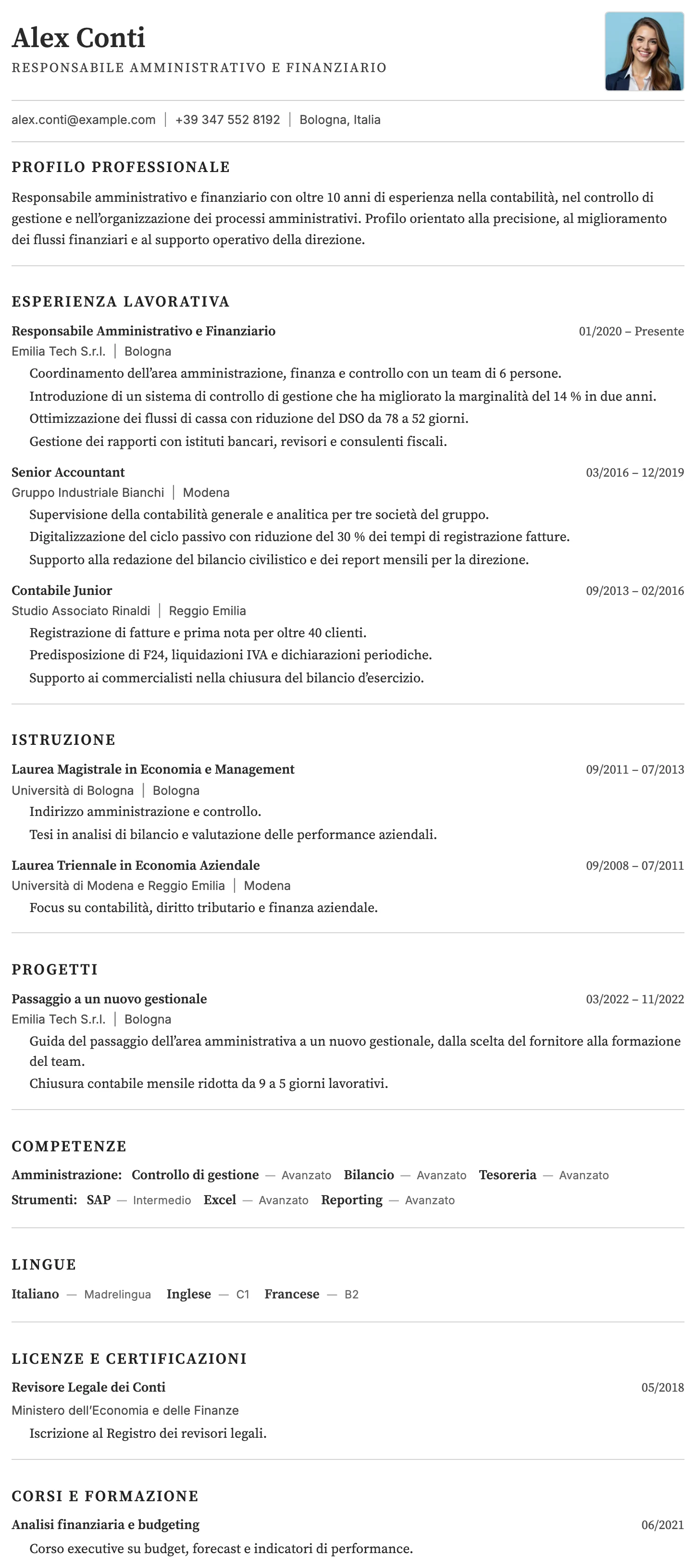 Roma CV template
