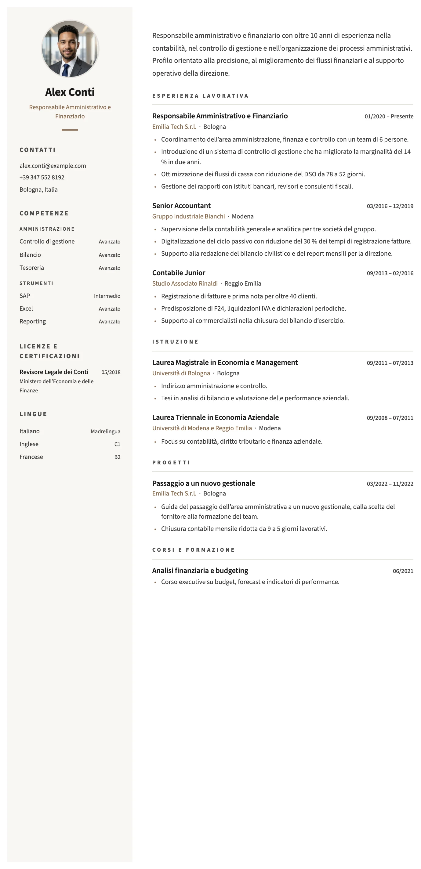 Siena CV template