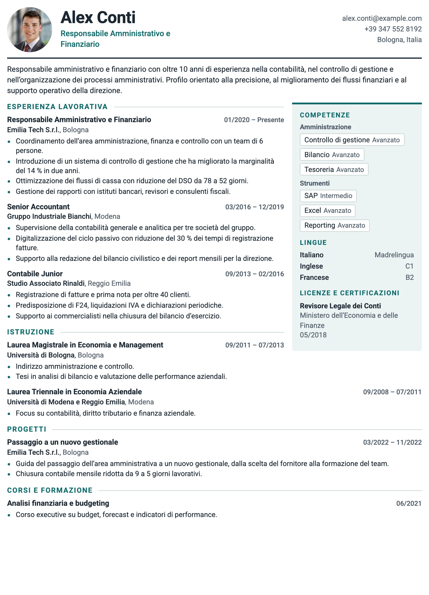 Zurigo CV template