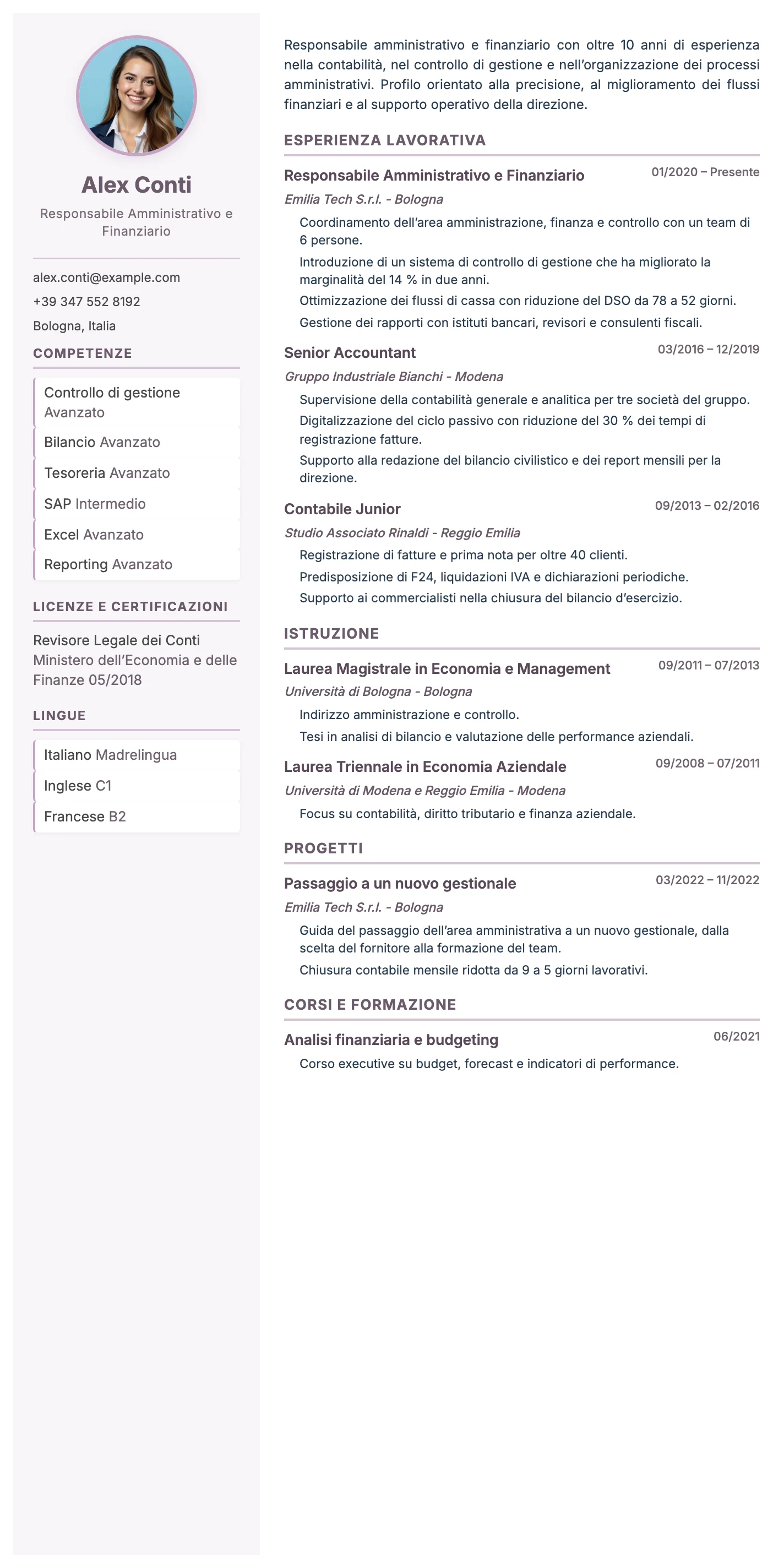 Parma CV template