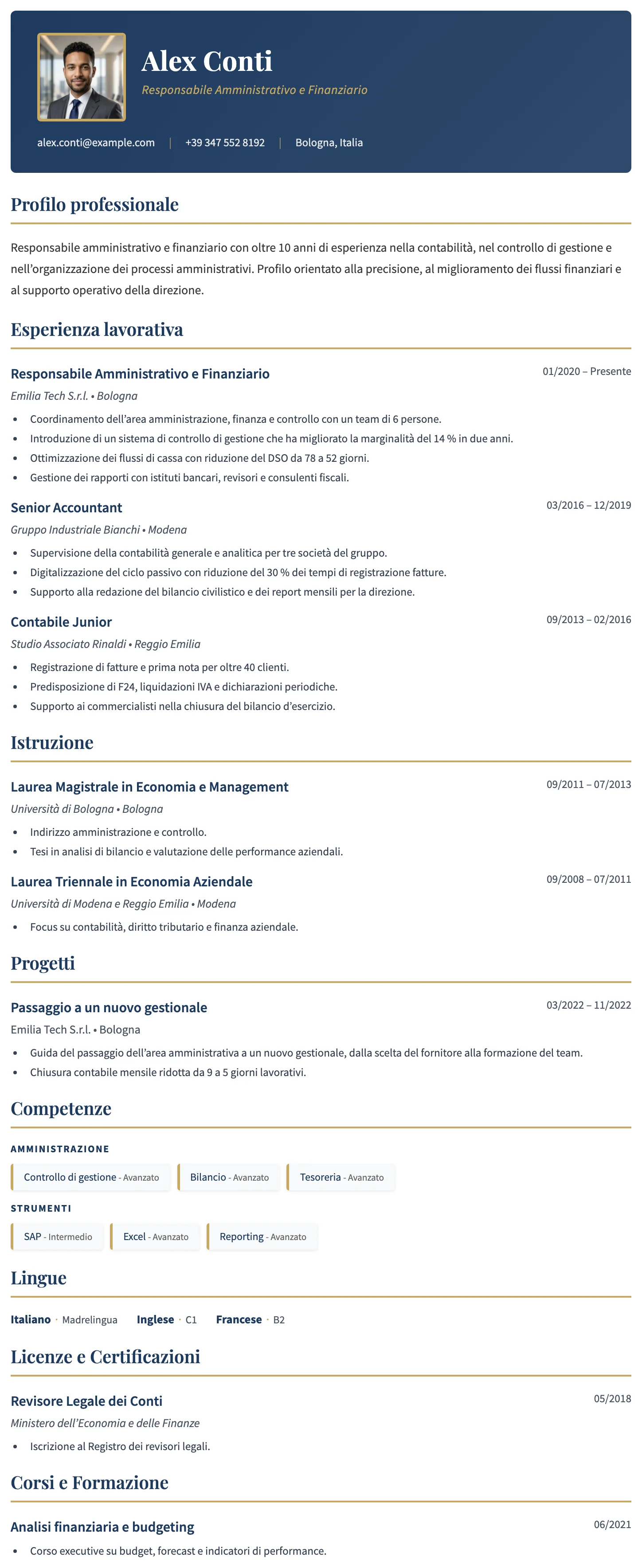 Dublino CV template
