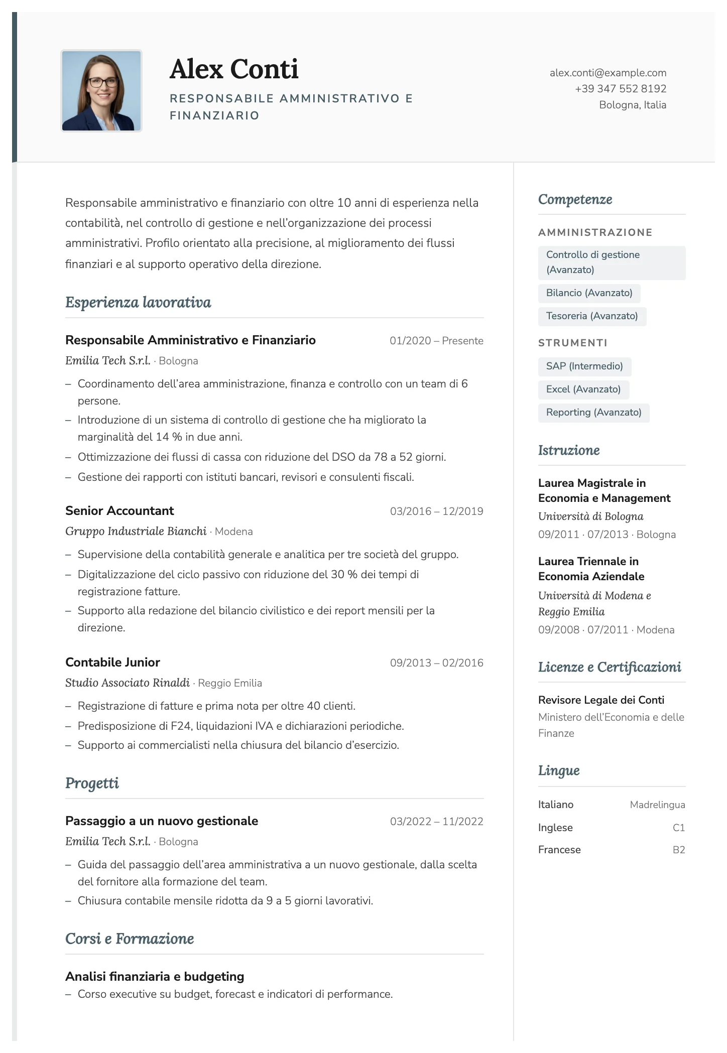 Parigi CV template
