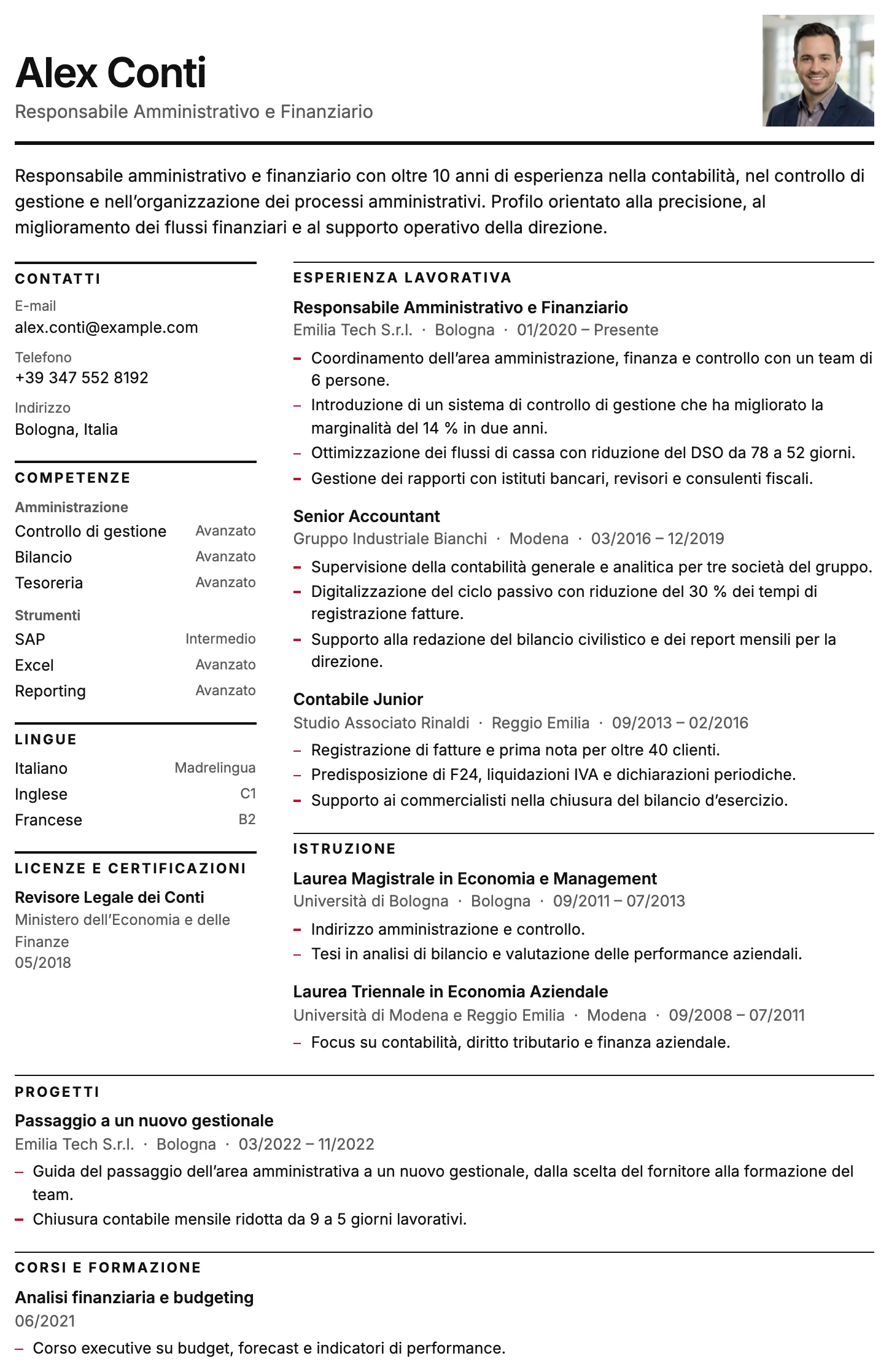 Stoccolma CV template