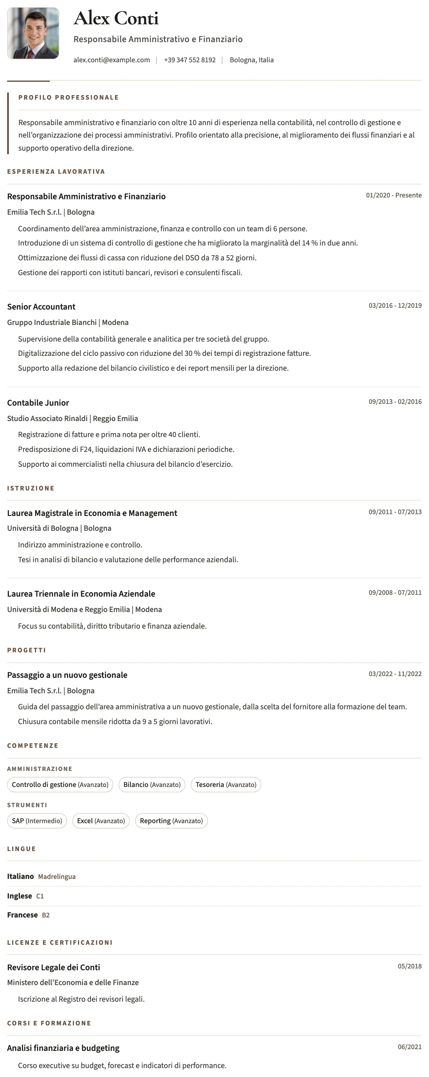 Bristol CV template