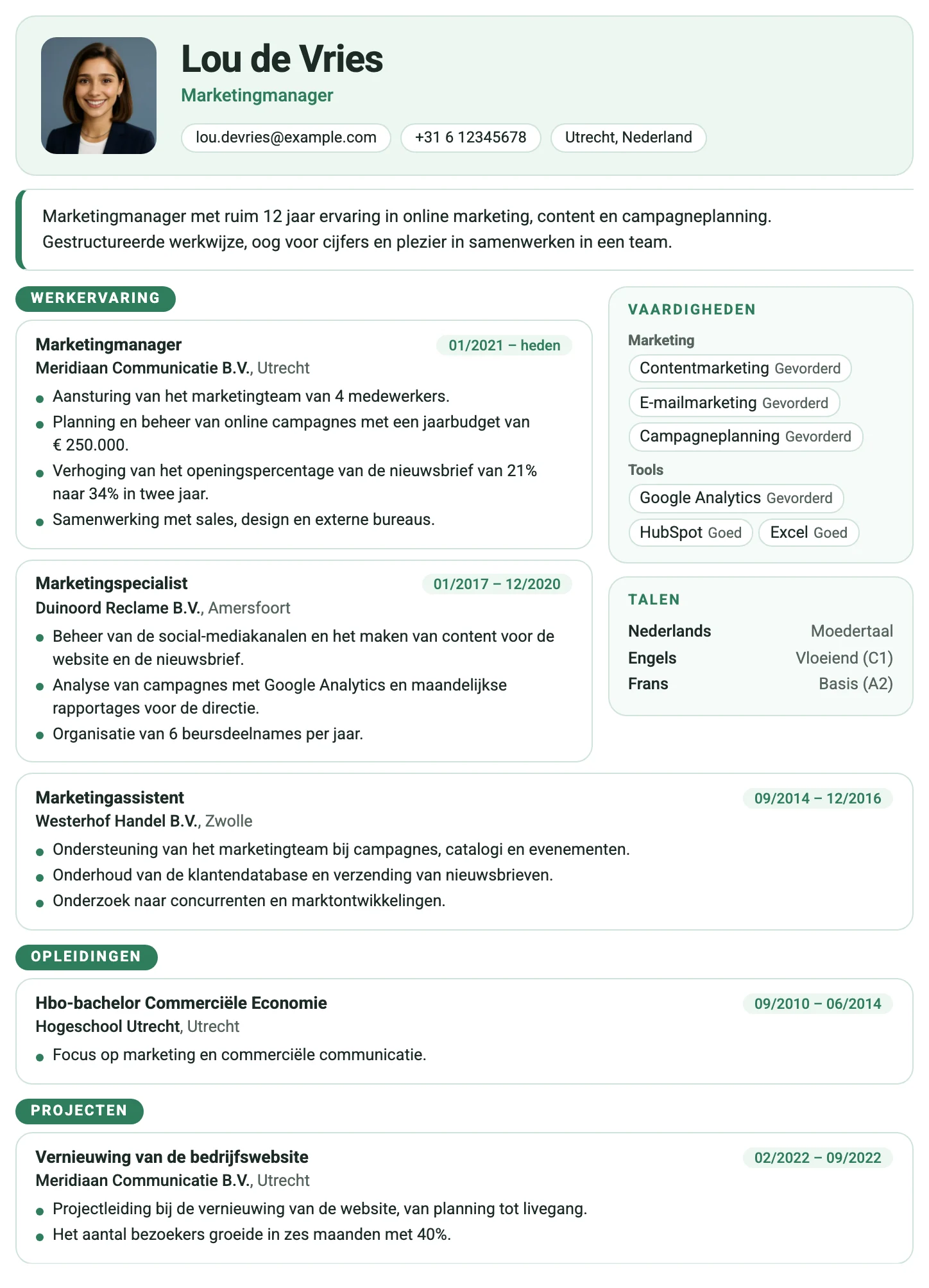 Cv-template Kopenhagen