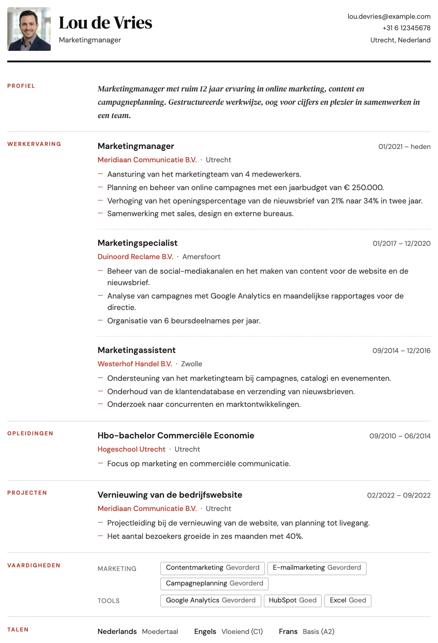 Cv-template Madrid