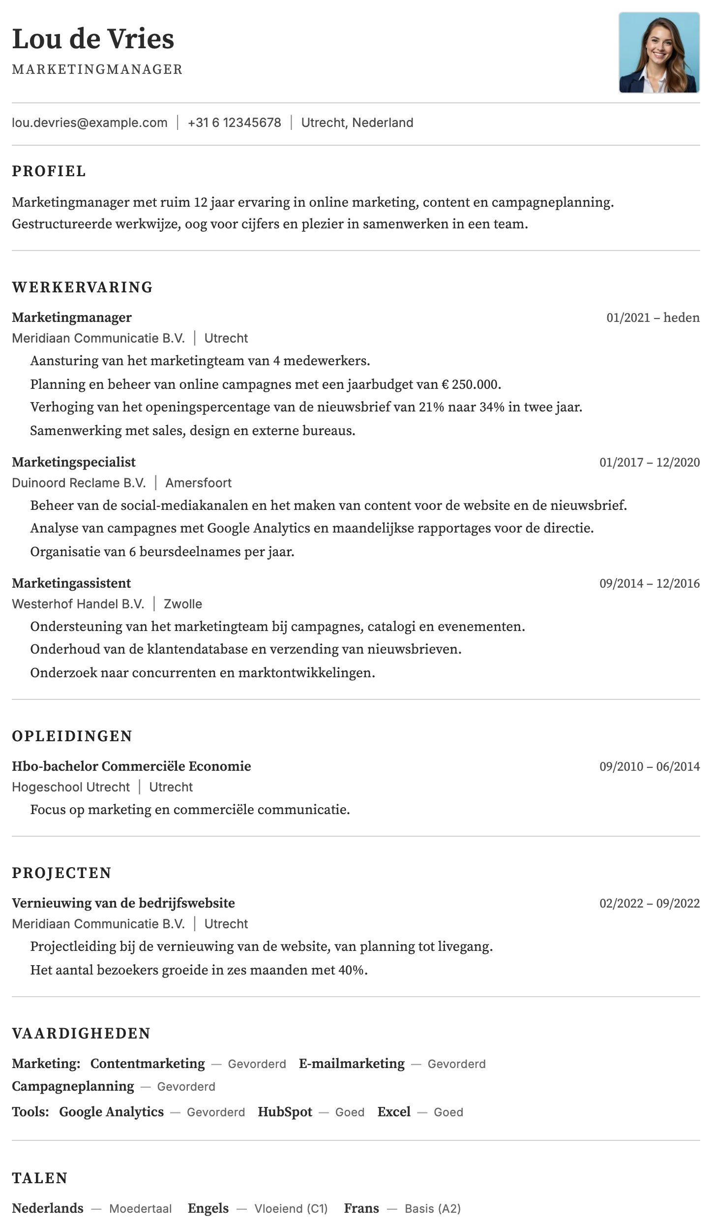 Cv-template Rome