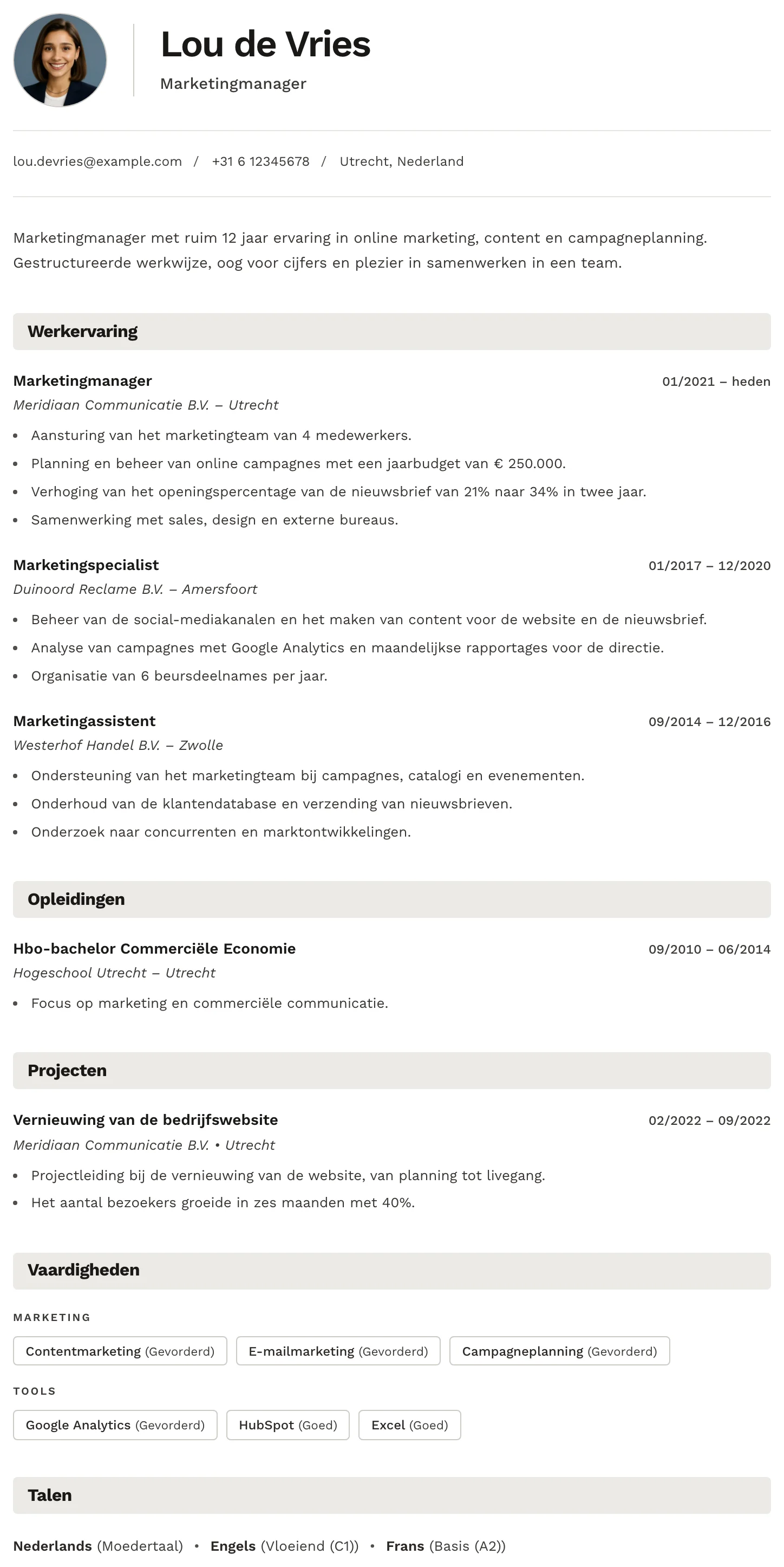 Cv-template Bern