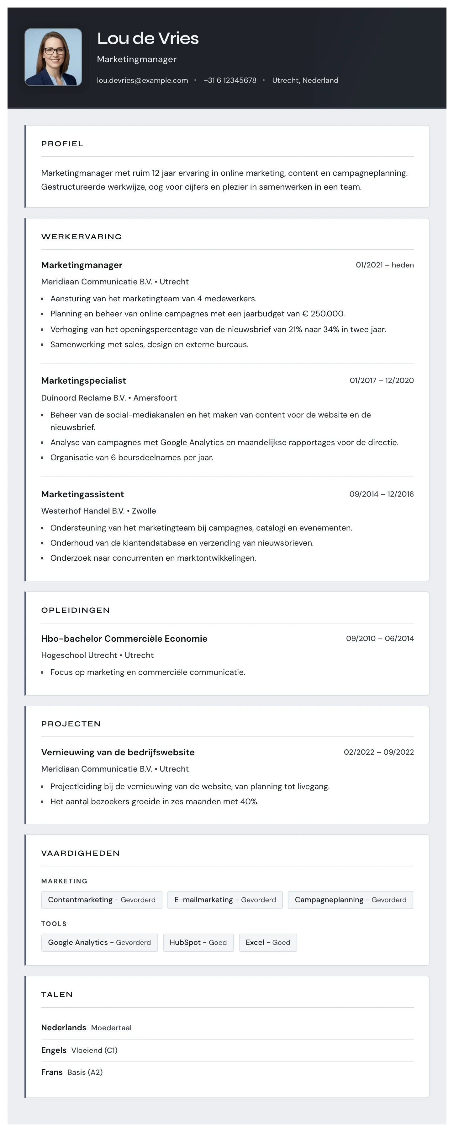 Cv-template Turijn