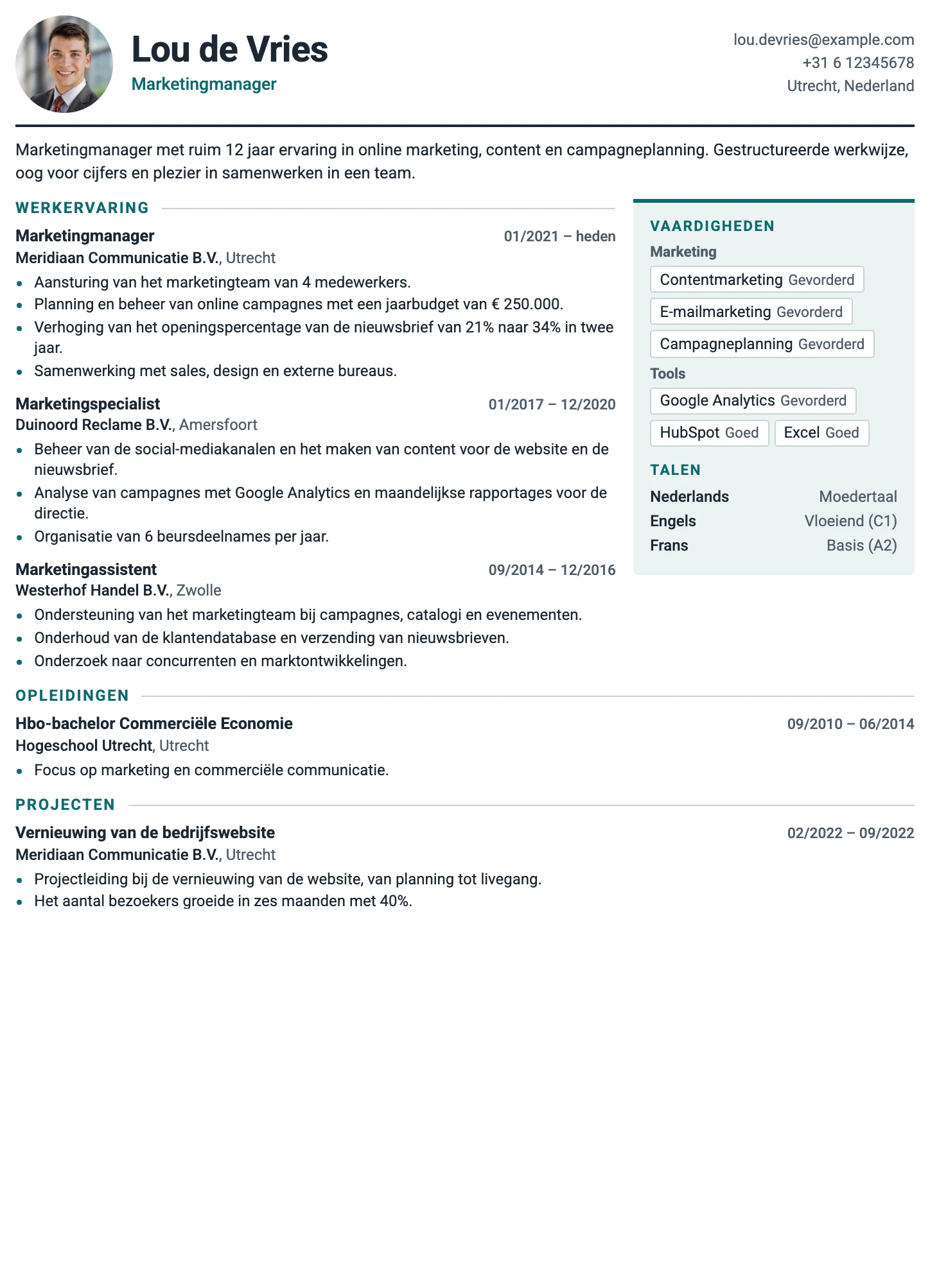 Cv-template Zürich