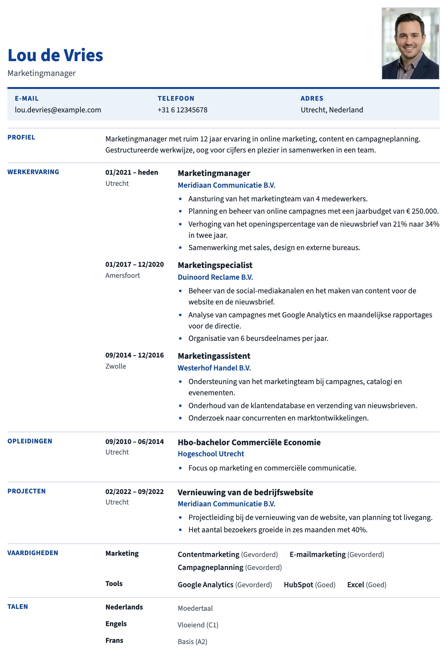 Cv-template Brussel