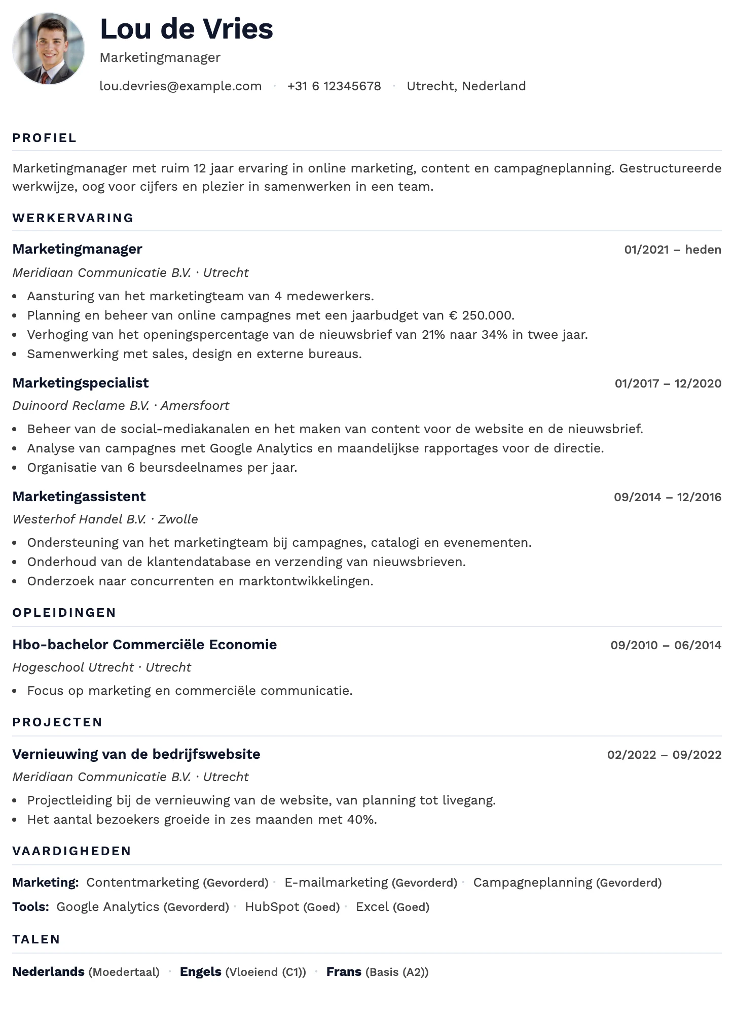 Cv-template Oslo