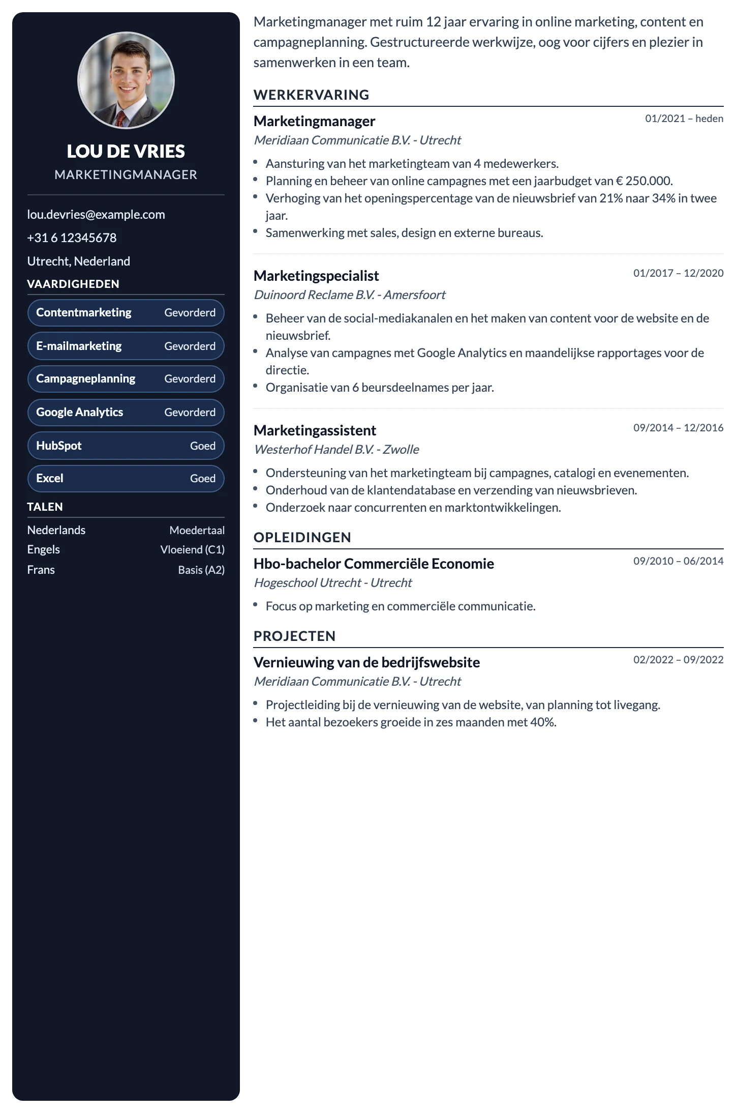 Cv-template Berlijn