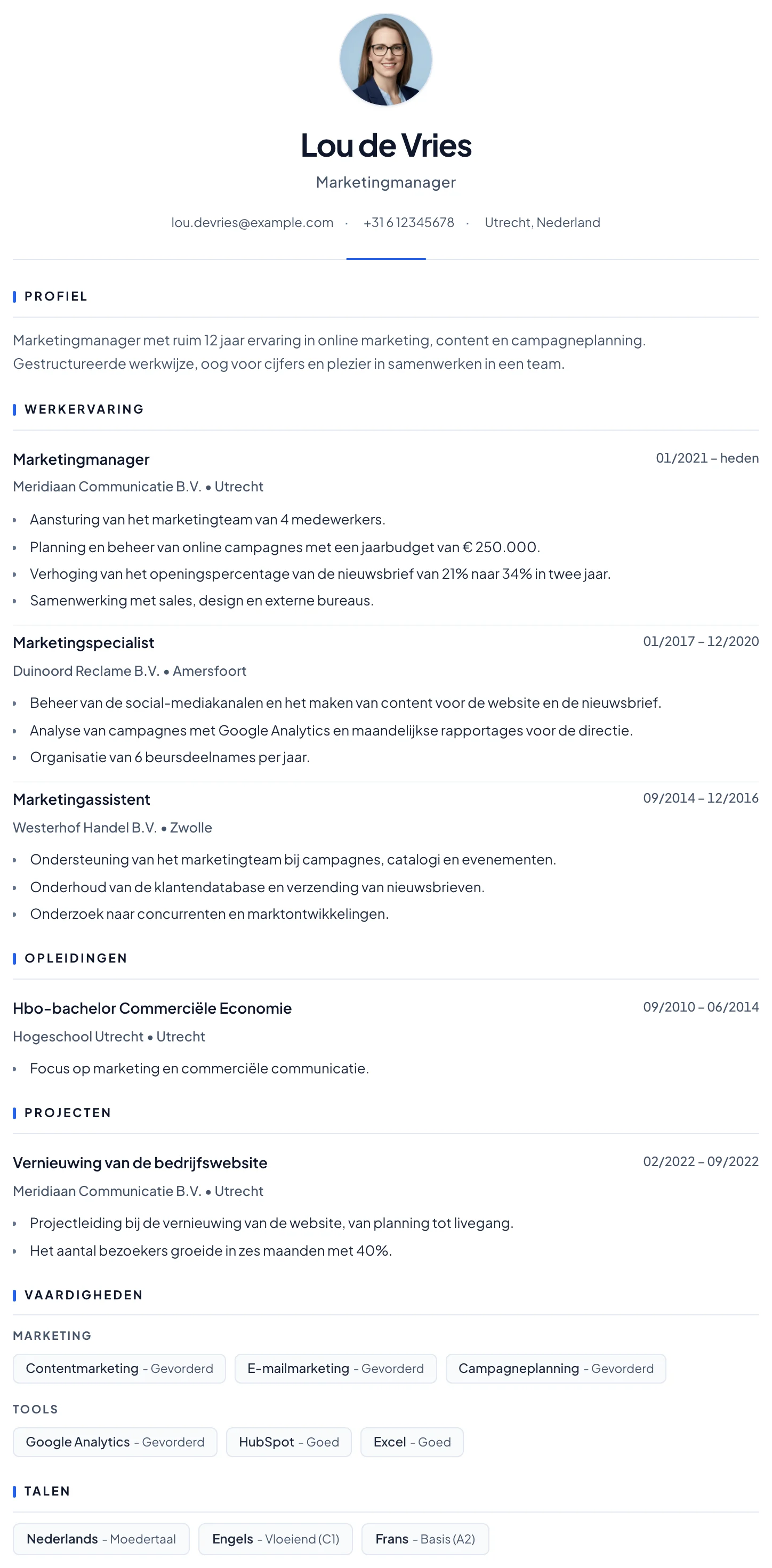 Cv-template Barcelona