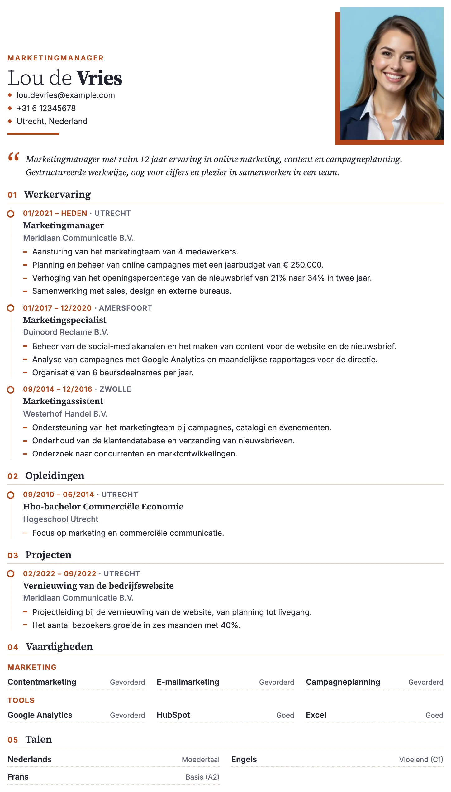 Cv-template Lissabon