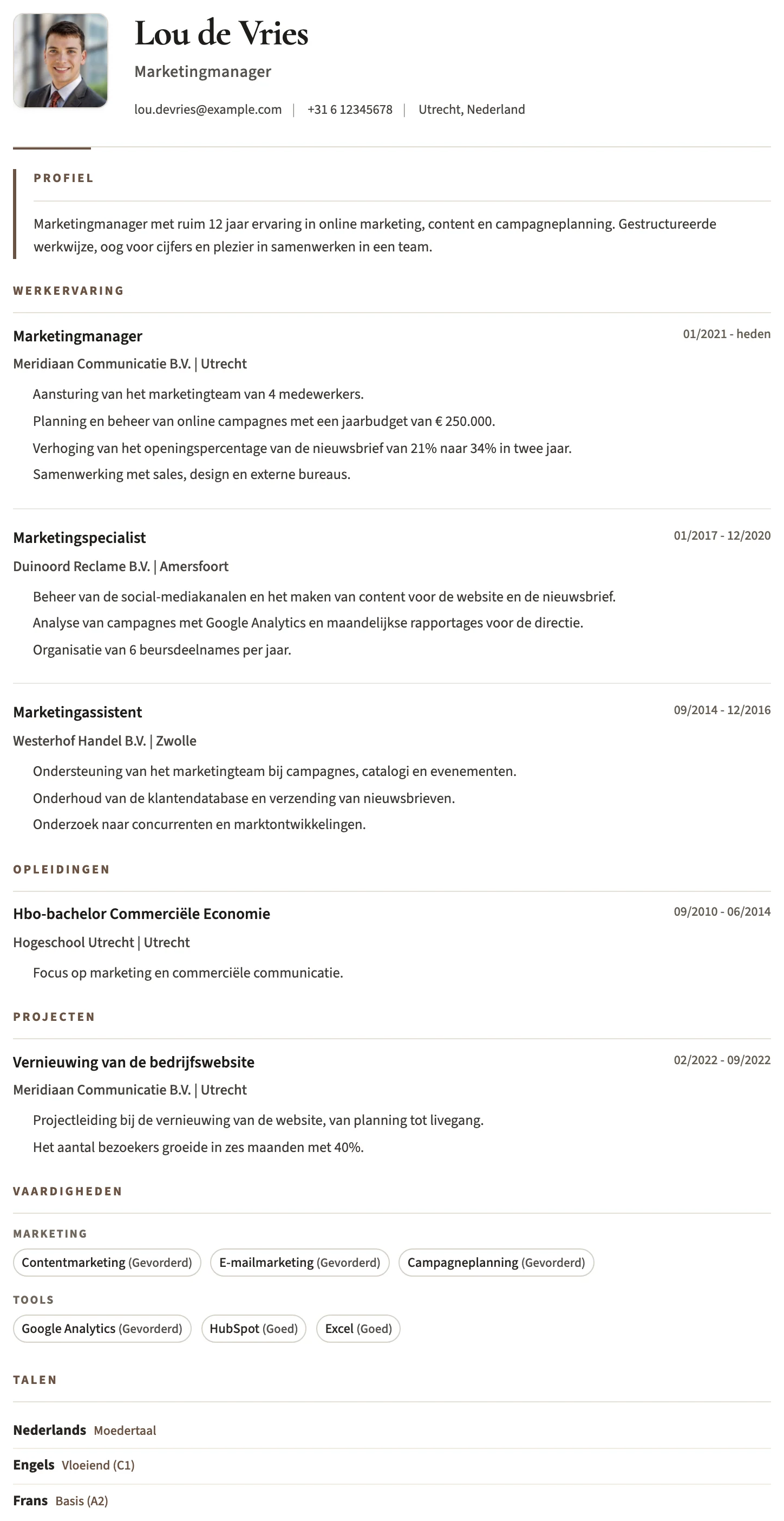 Cv-template Bristol
