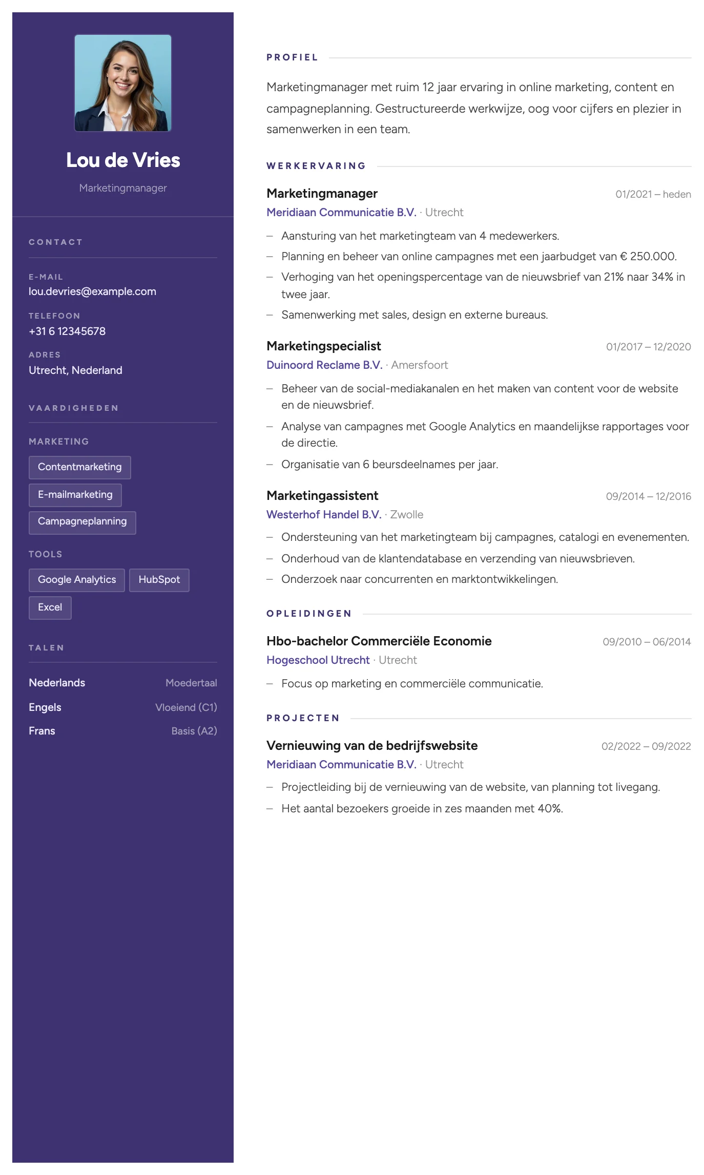 Cv-template Venetië
