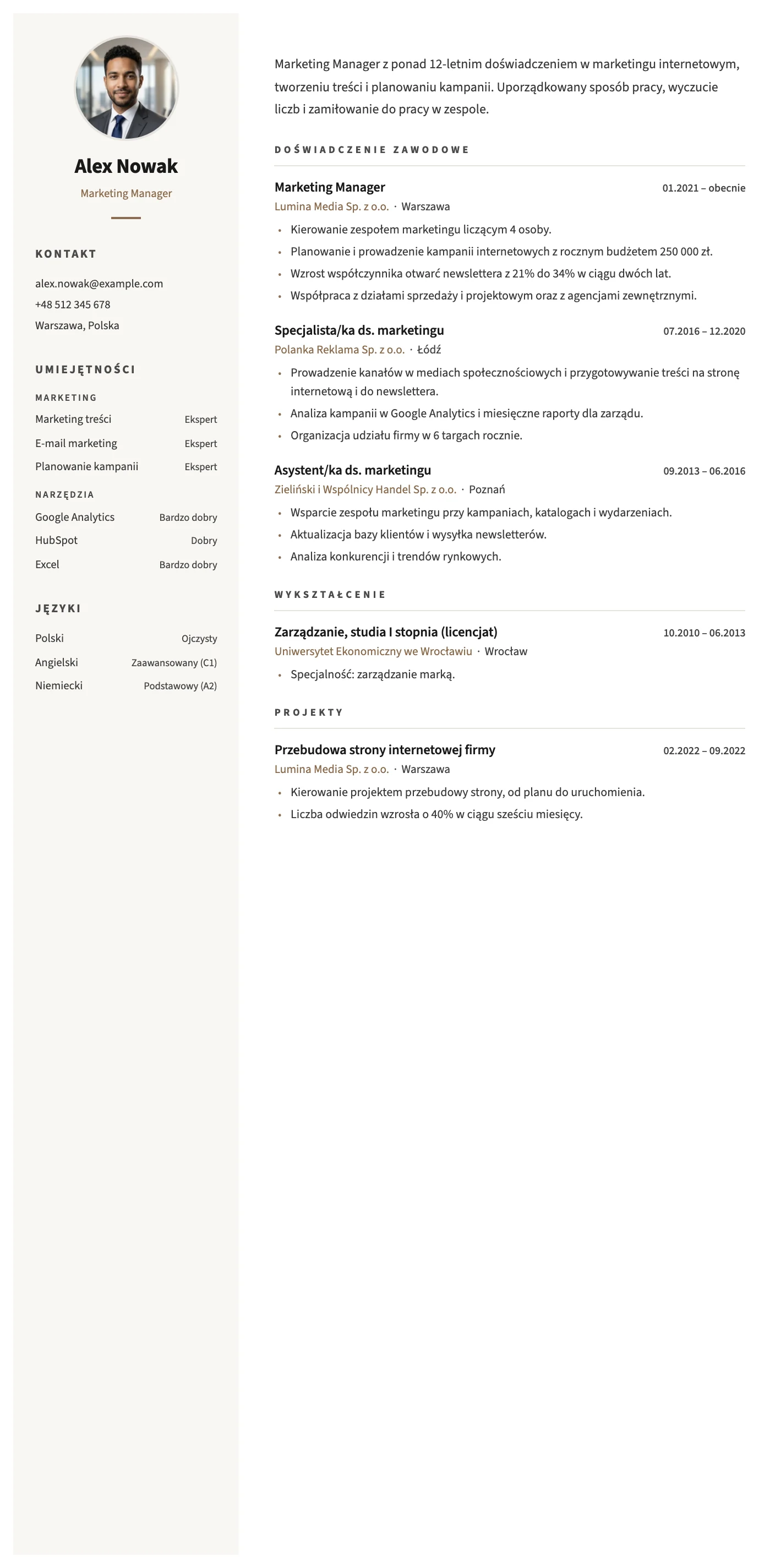 Siena CV template