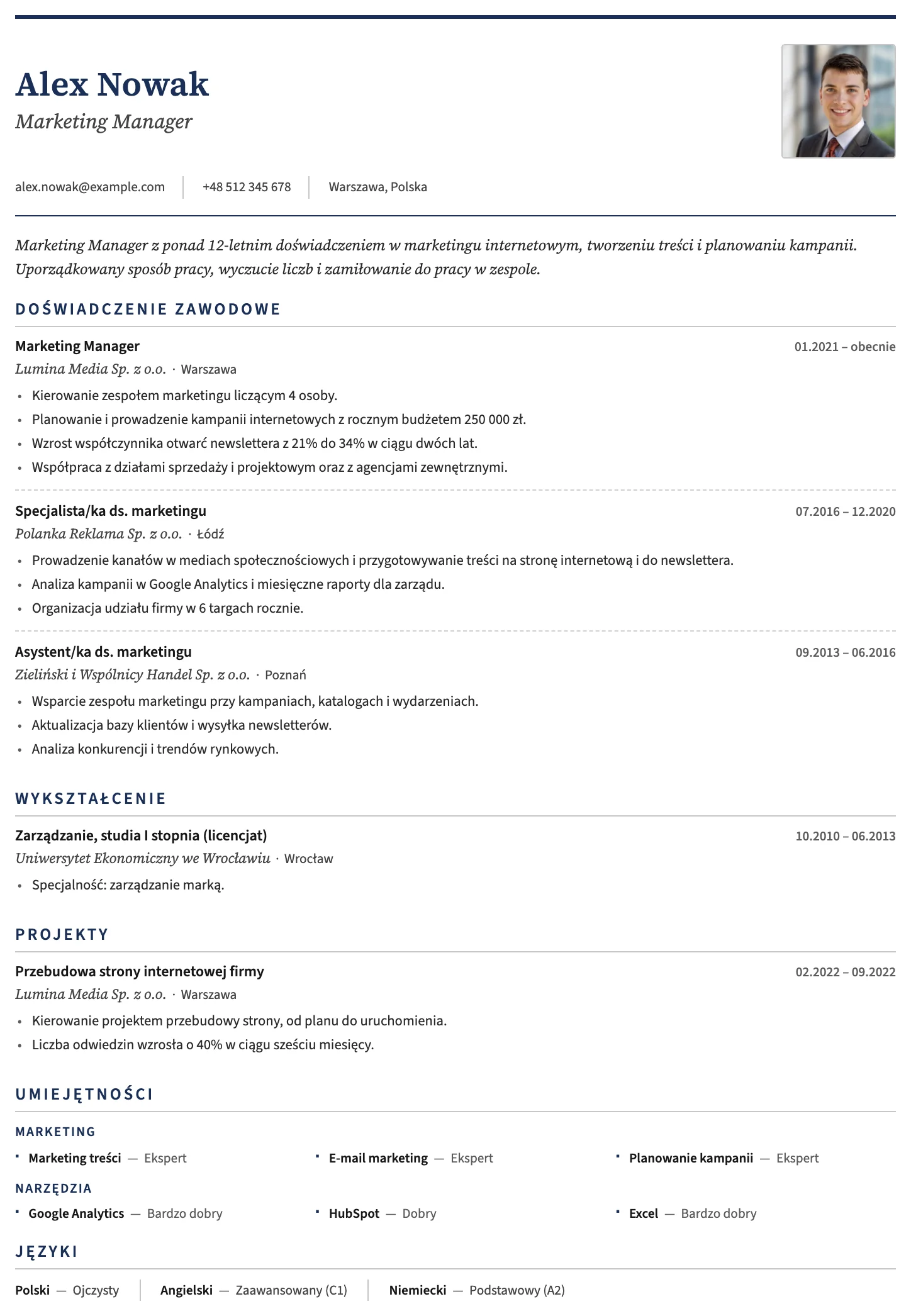 Genewa CV template
